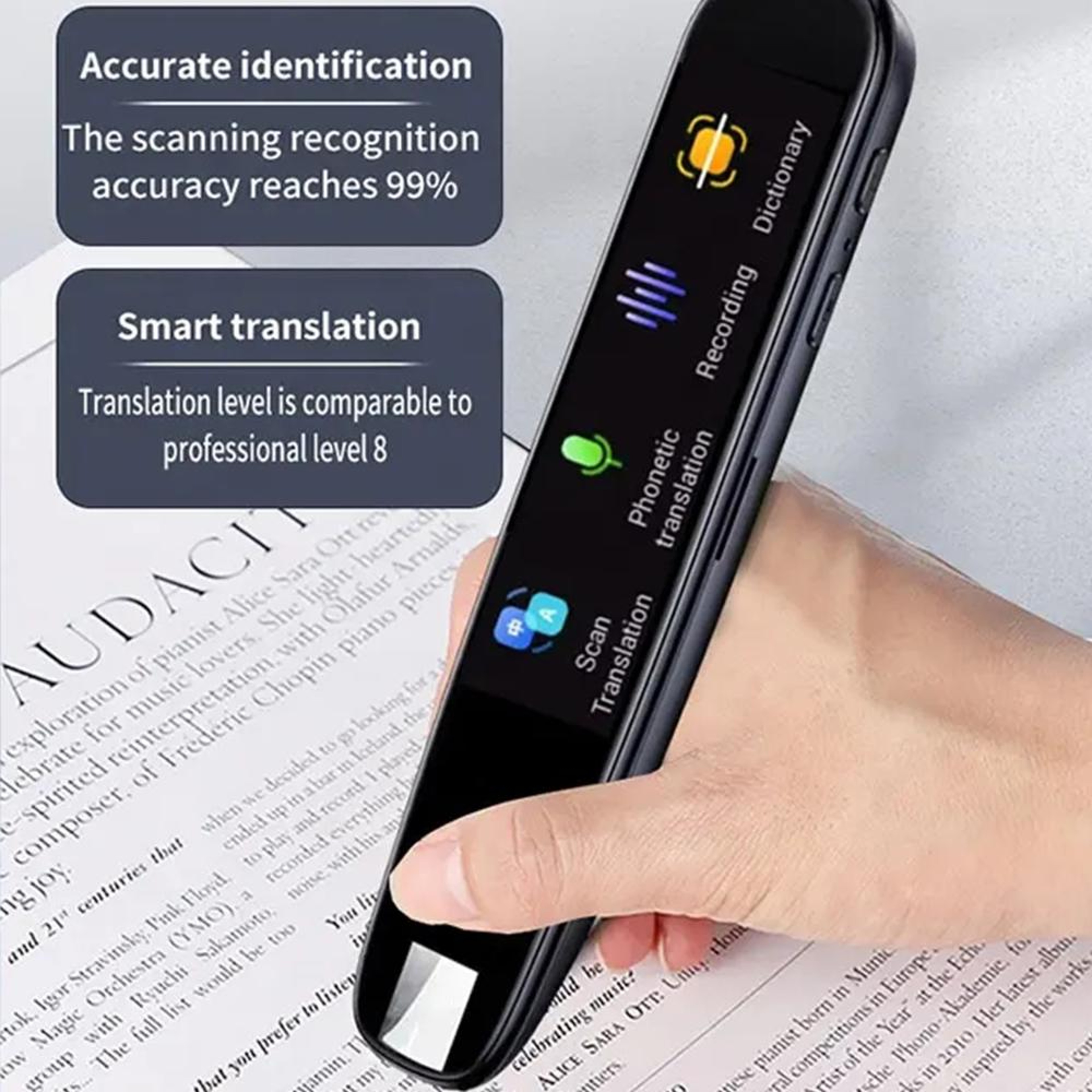 Offline Translation Pen 123 Languages Translator Device With OCR Scan Voice Recording  Photo Transl