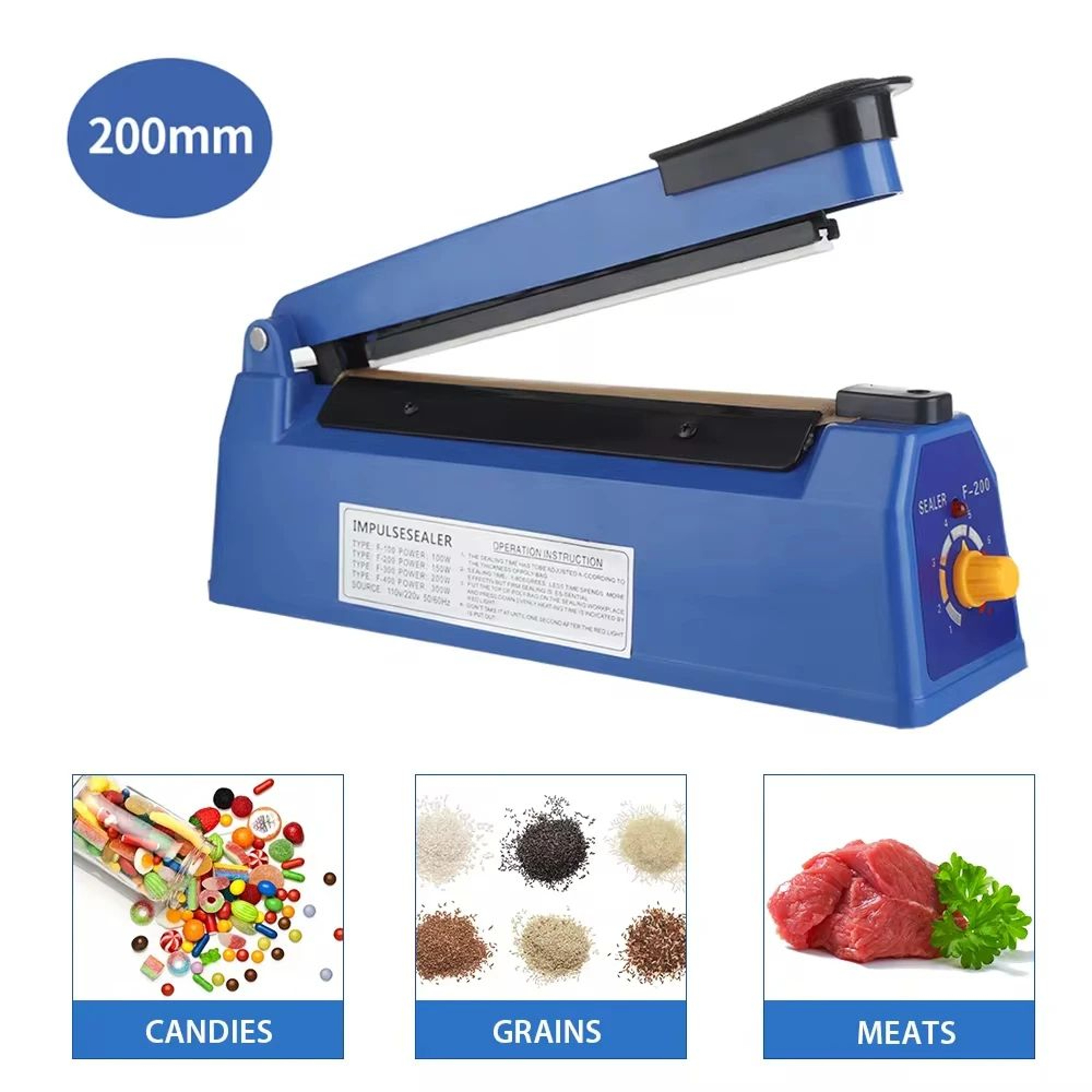 Electric Heat Bag Sealing Machine Plastic Bag Sealer Hand Press Food Seal Impulse Sealer For Packag 0