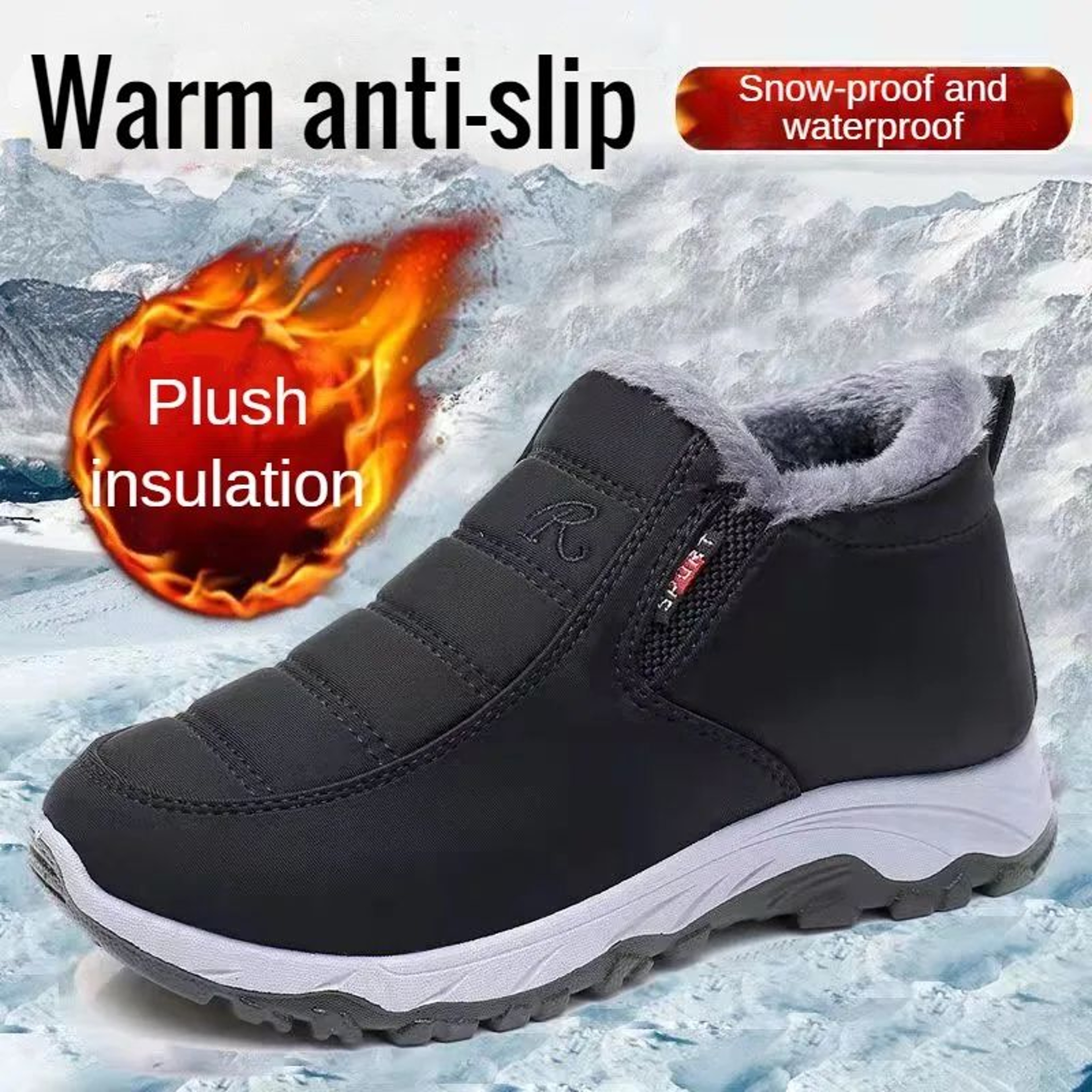 Affordable Men Winter Cotton Casual Shoes Warm WearResistant Chunky Sole 2