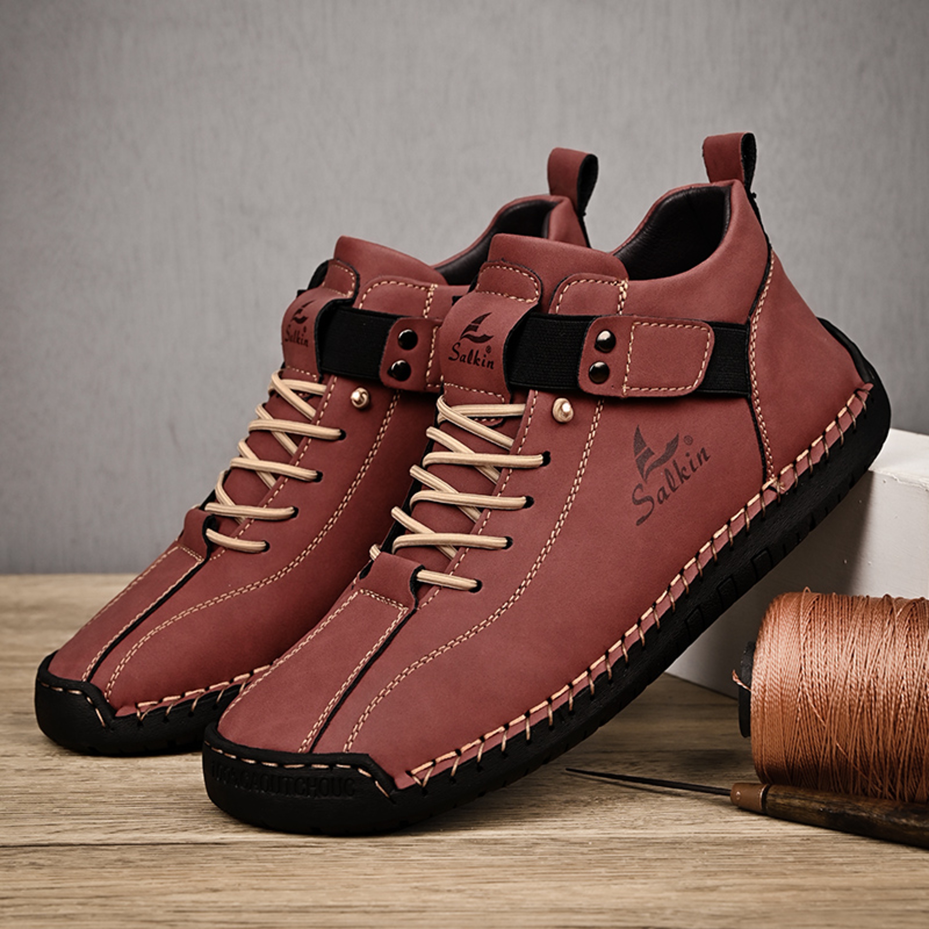 Handmade Leather Casual Men Shoes Breathable Sneaker Ankle Boots for Outdoor & Daily Wear – view 7