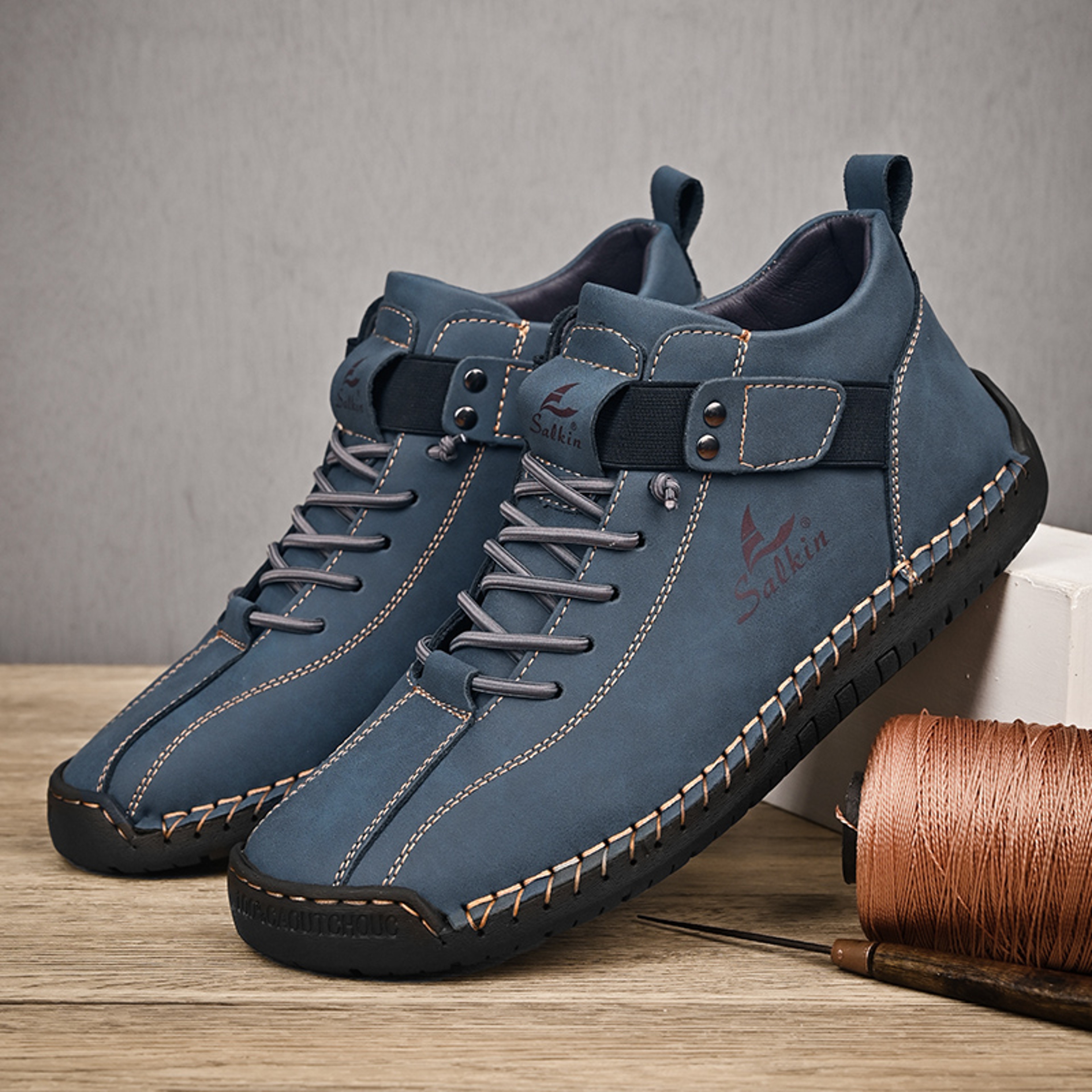 Handmade Leather Casual Men Shoes Breathable Sneaker Ankle Boots for Outdoor & Daily Wear – view 11