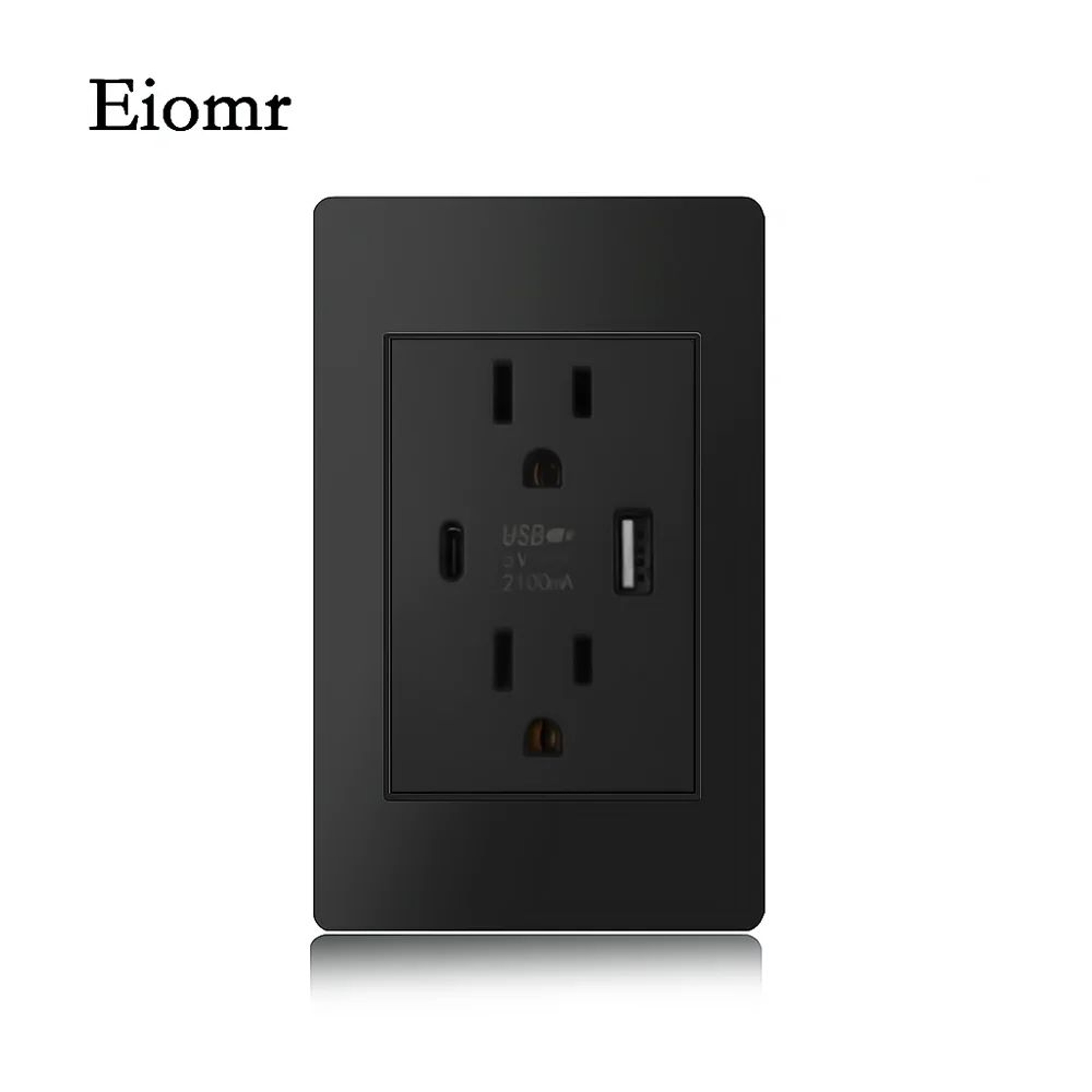 Eiomr US Standard Wall Socket With USB TypeC Charging Port 5V Fireproof PC Panel Power Outlet For H 2