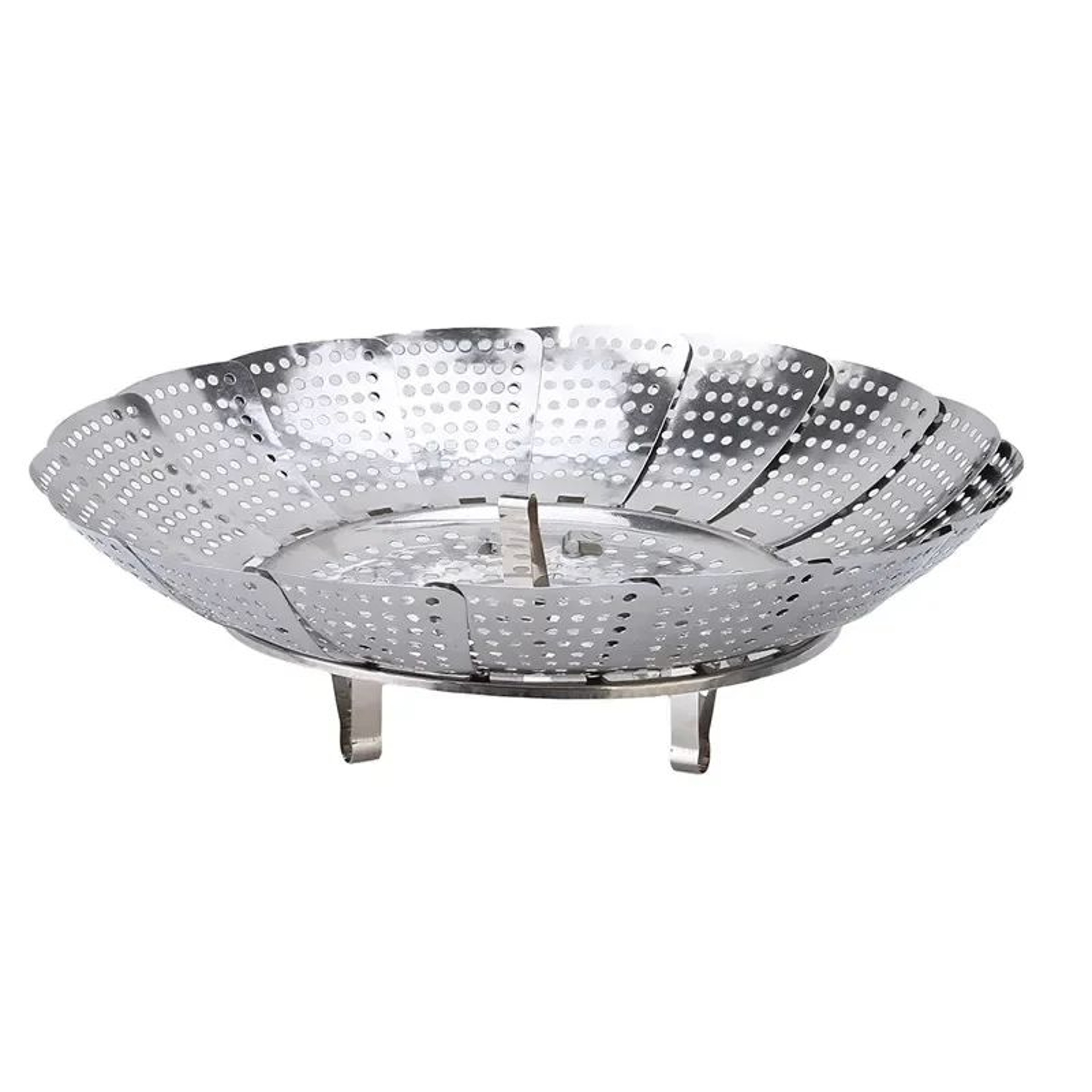 Multifunctional Stainless Steel Retractable Folding Steamer Plate Silver Food Steamer For Vegetable 6