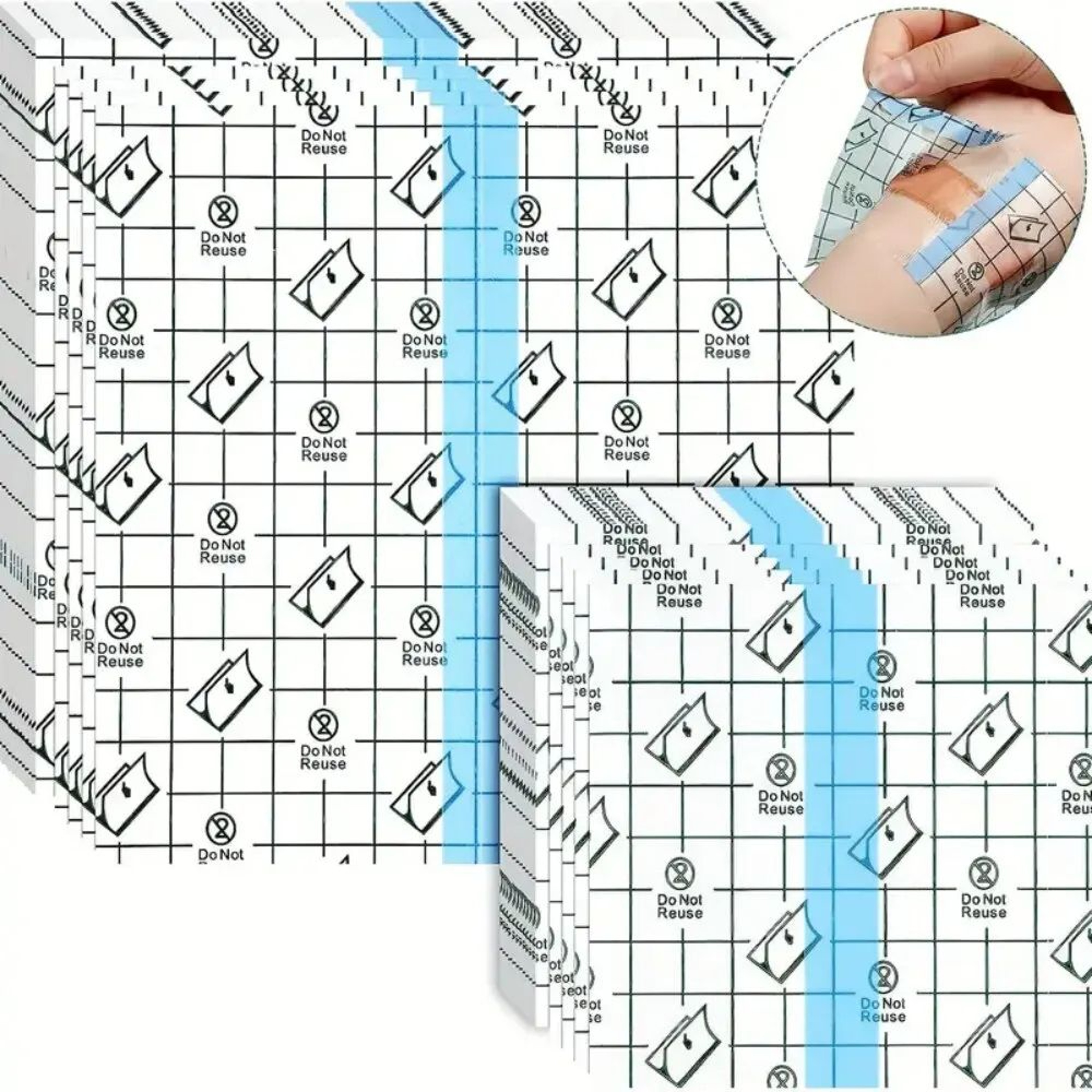 PU Waterproof Bandages  Disposable Transparent Stretchable Adhesive Bandages  Protect Tattoos  Show 0