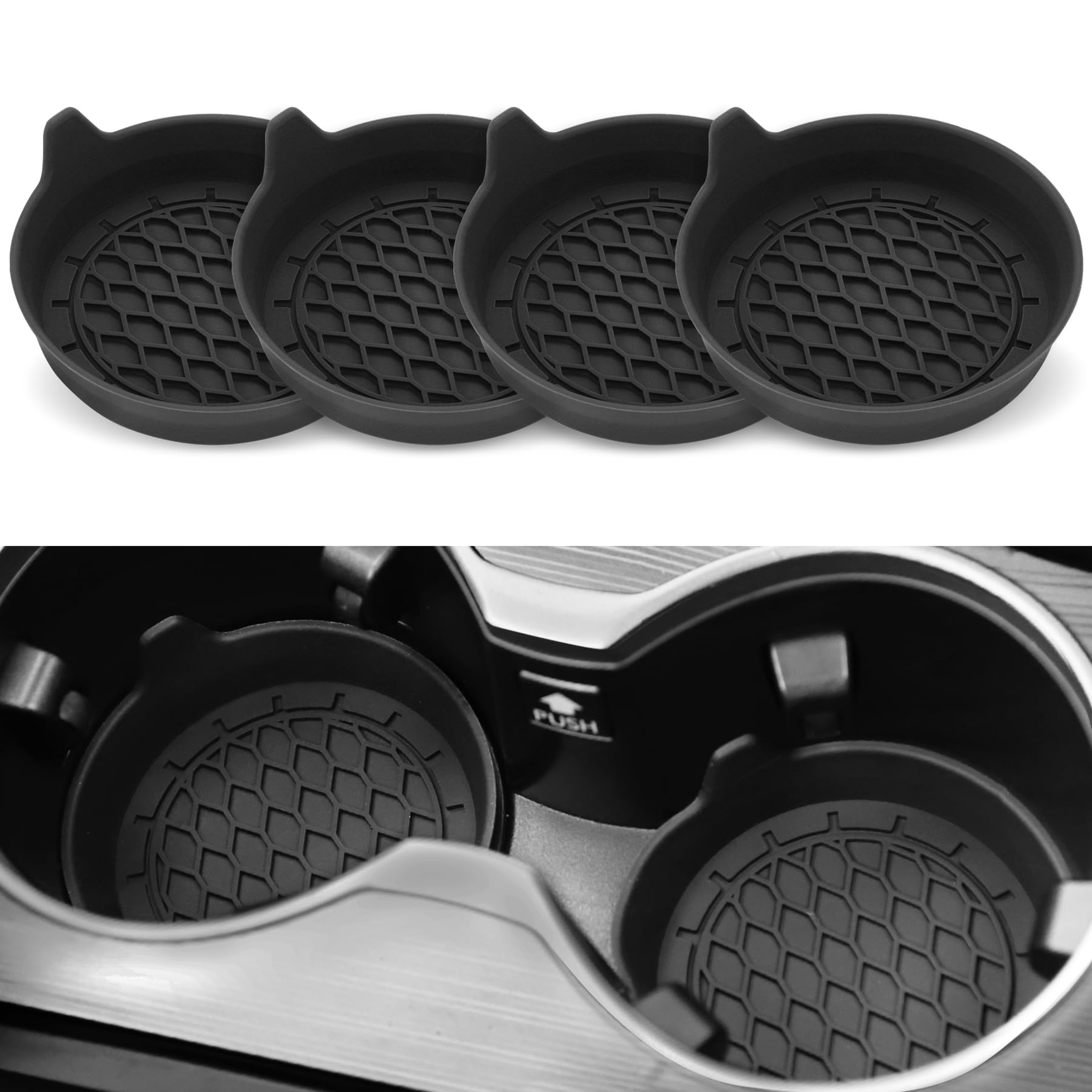 Universal Silicone Car Cup Holder Coaster NonSlip Insert AntiScratch  Silent Cup Pad For Auto Inter 0