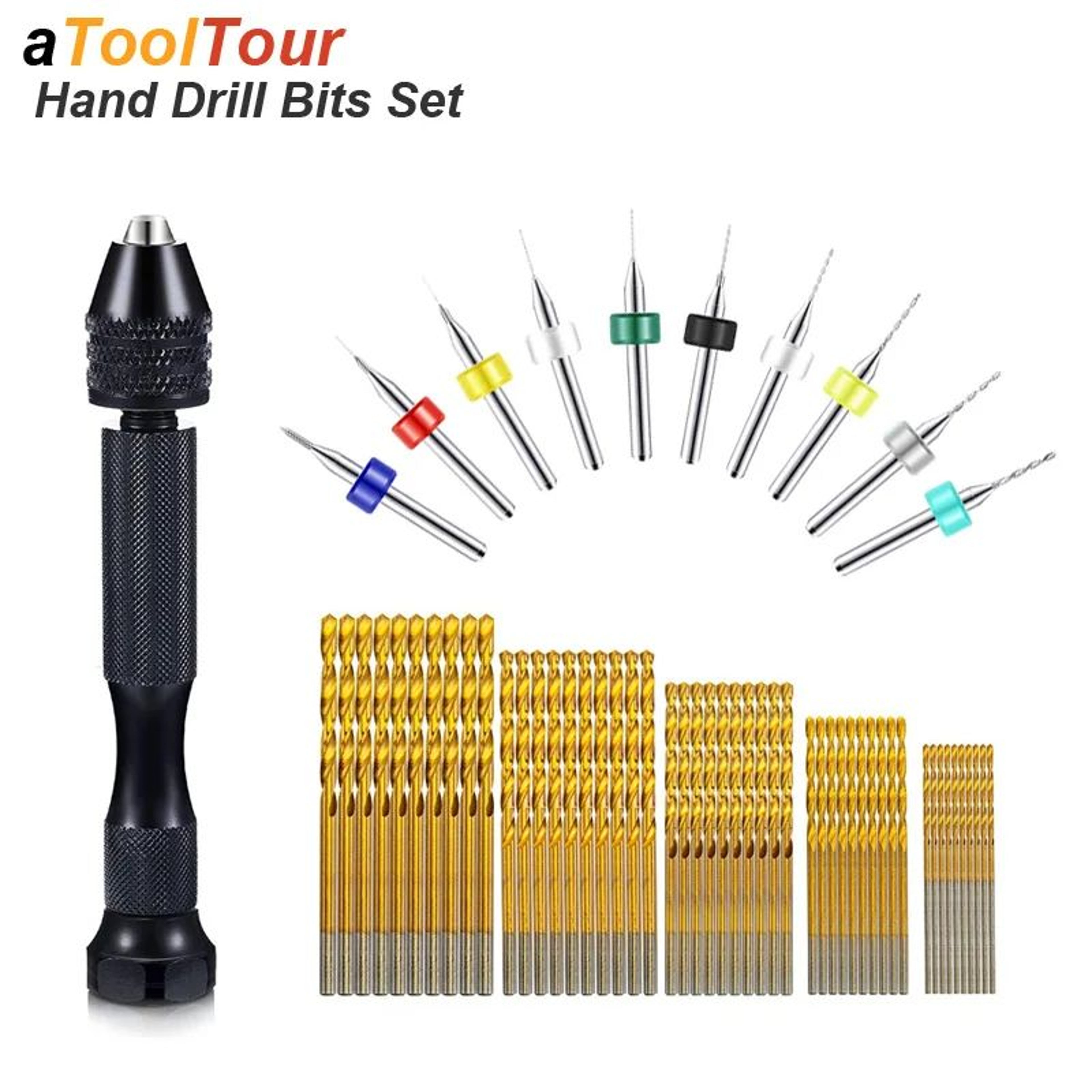 Precision Micro Mini Pin Vise Hand Drill Twist Bit Set Rotary Tool Kit For PCB Plastic DIY Craft Ca 0