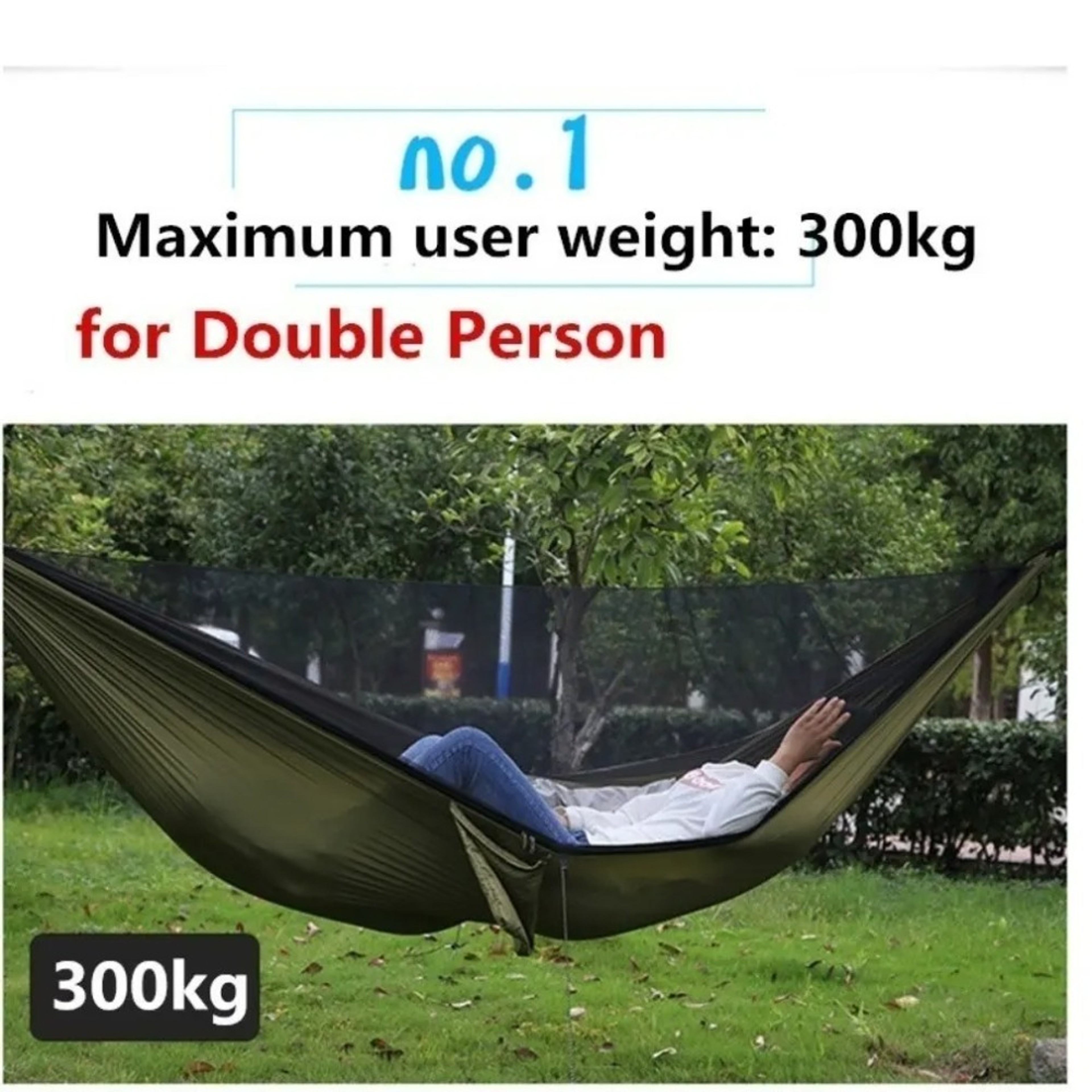 Outdoor Camping Hammock With Mosquito Net, Lightweight Hanging Hammocks in High-Strength Parachute Fabric for Adventures – view 5
