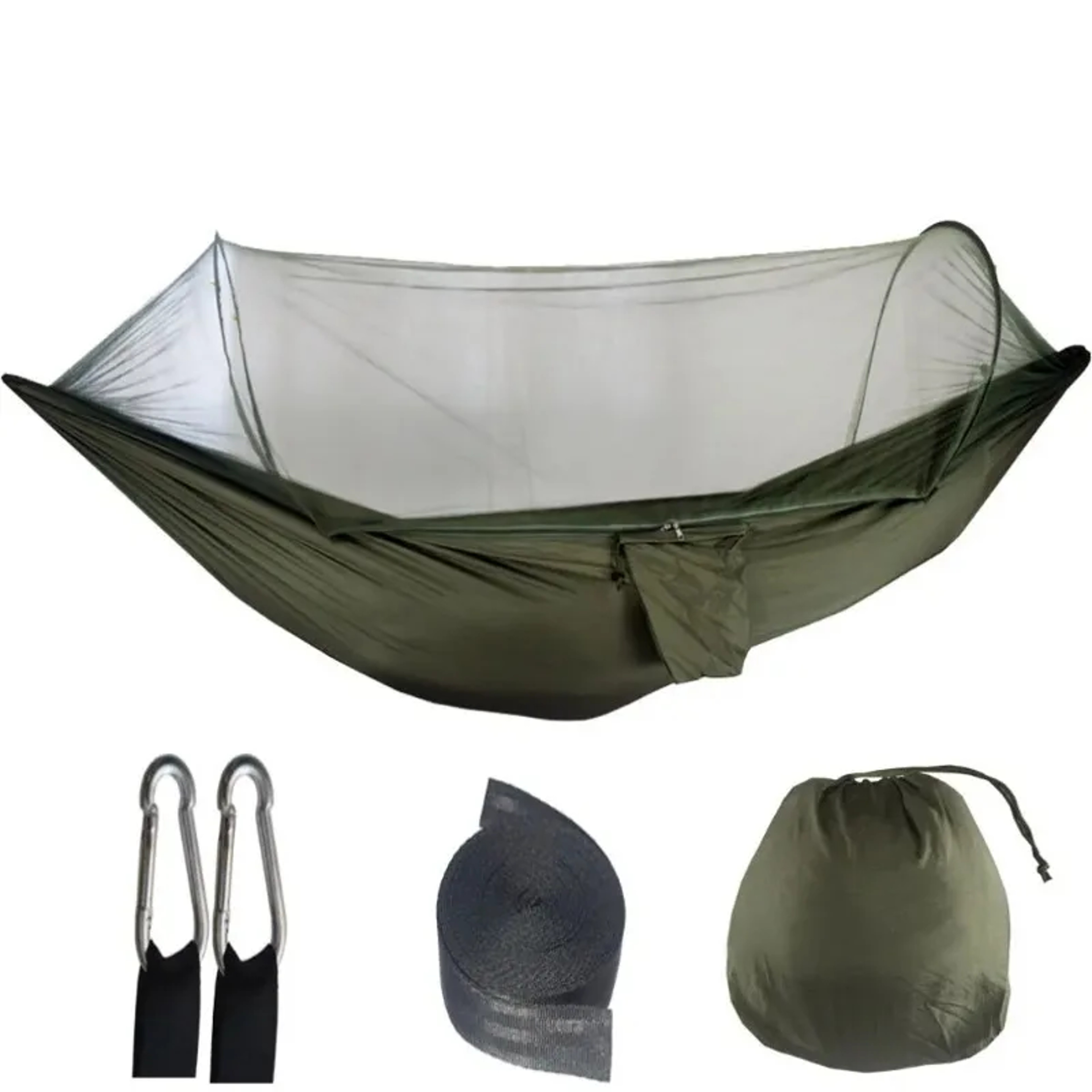 Outdoor Camping Hammock With Mosquito Net, Lightweight Hanging Hammocks in High-Strength Parachute Fabric for Adventures – view 11