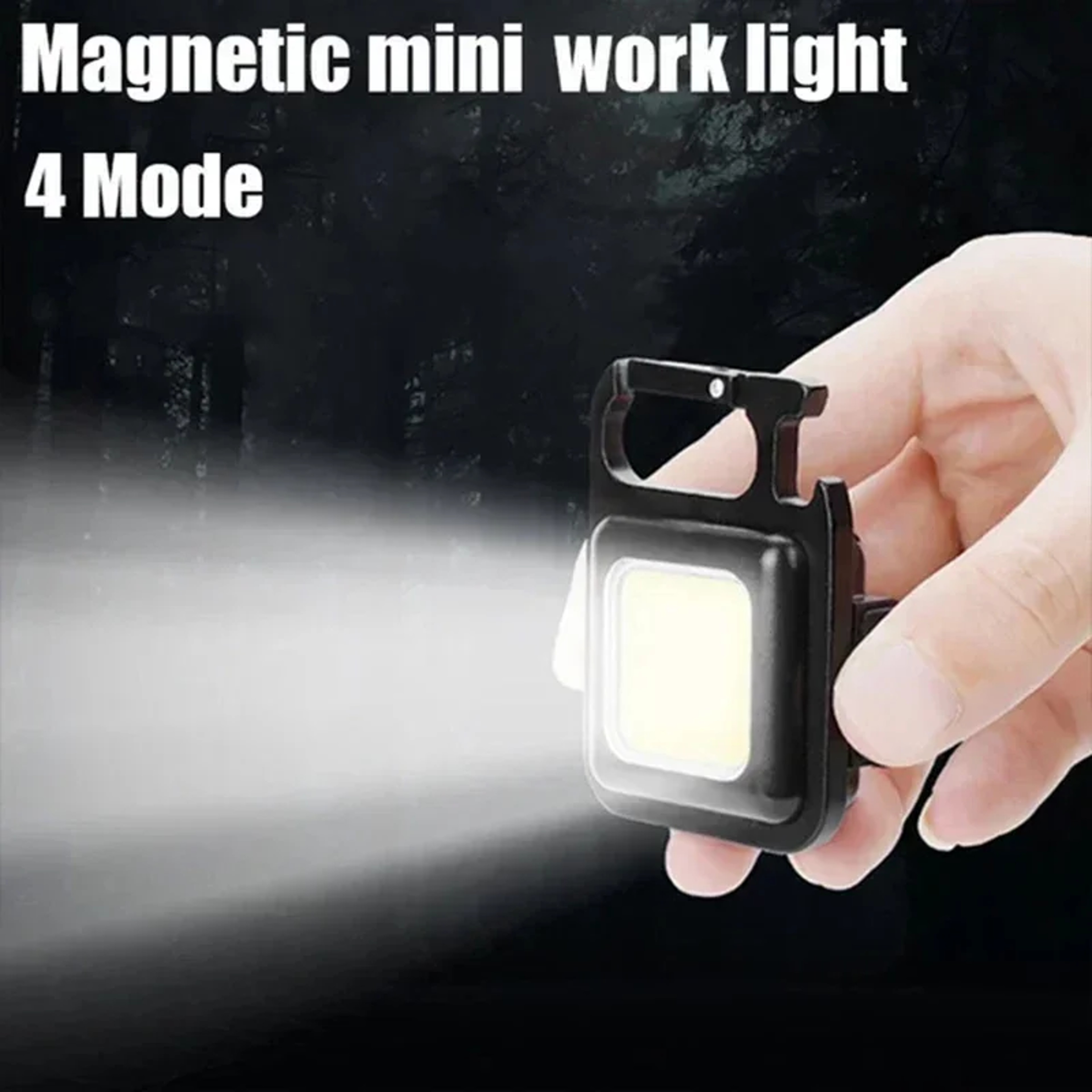 Mini Portable Keychain COB Lantern, USB Rechargeable LED Camping Flashlight with Pocket Clip, Multifunctional Work Light – view 3