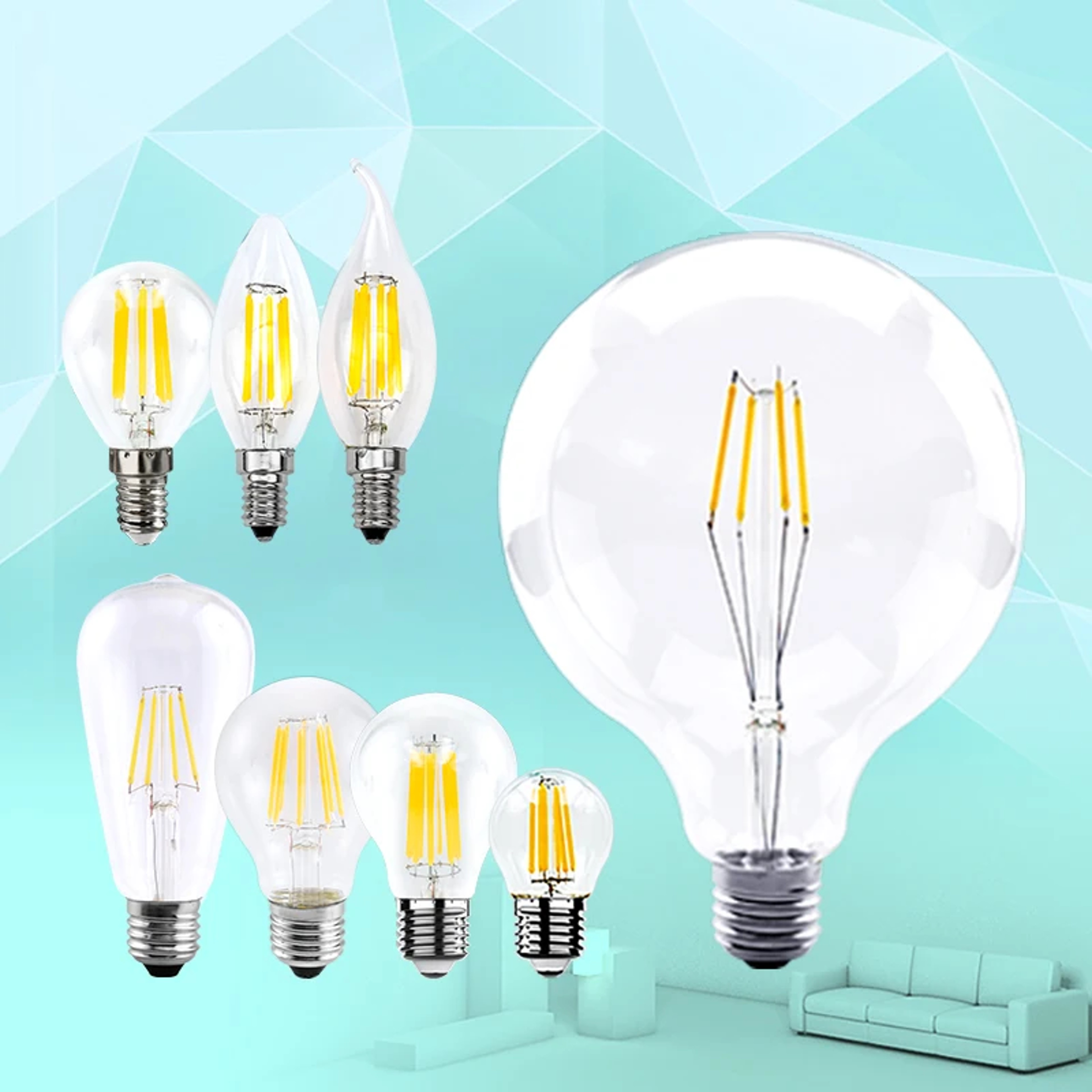 Vintage LED Retro Edison Bulb, Glass Filament Lamp C35 Decorative Lighting – view 5