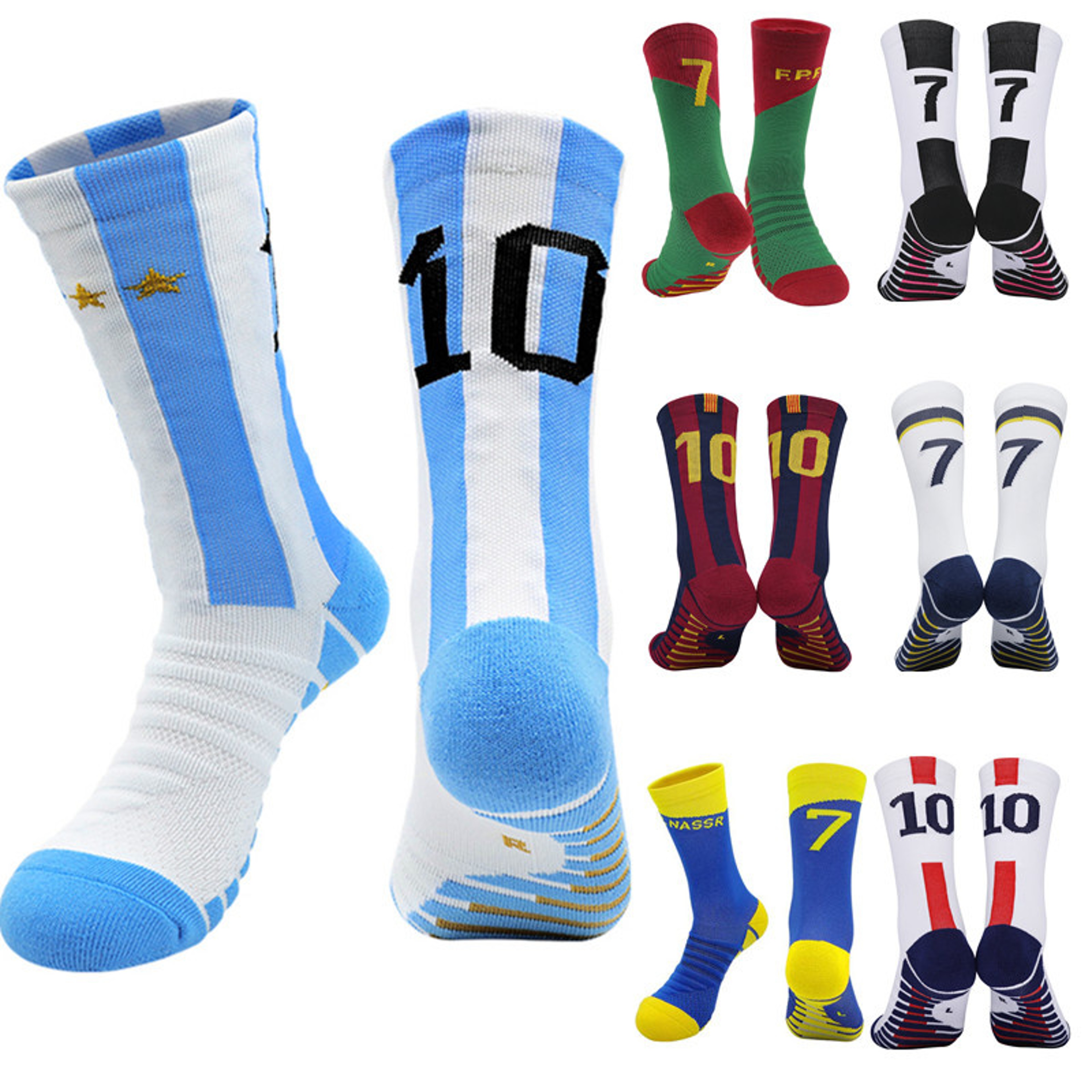Breathable Yellow Kids Soccer Socks Blue Boys Girls Football Sports Socks for Men Outdoor Running Short Fast Drying – view 1