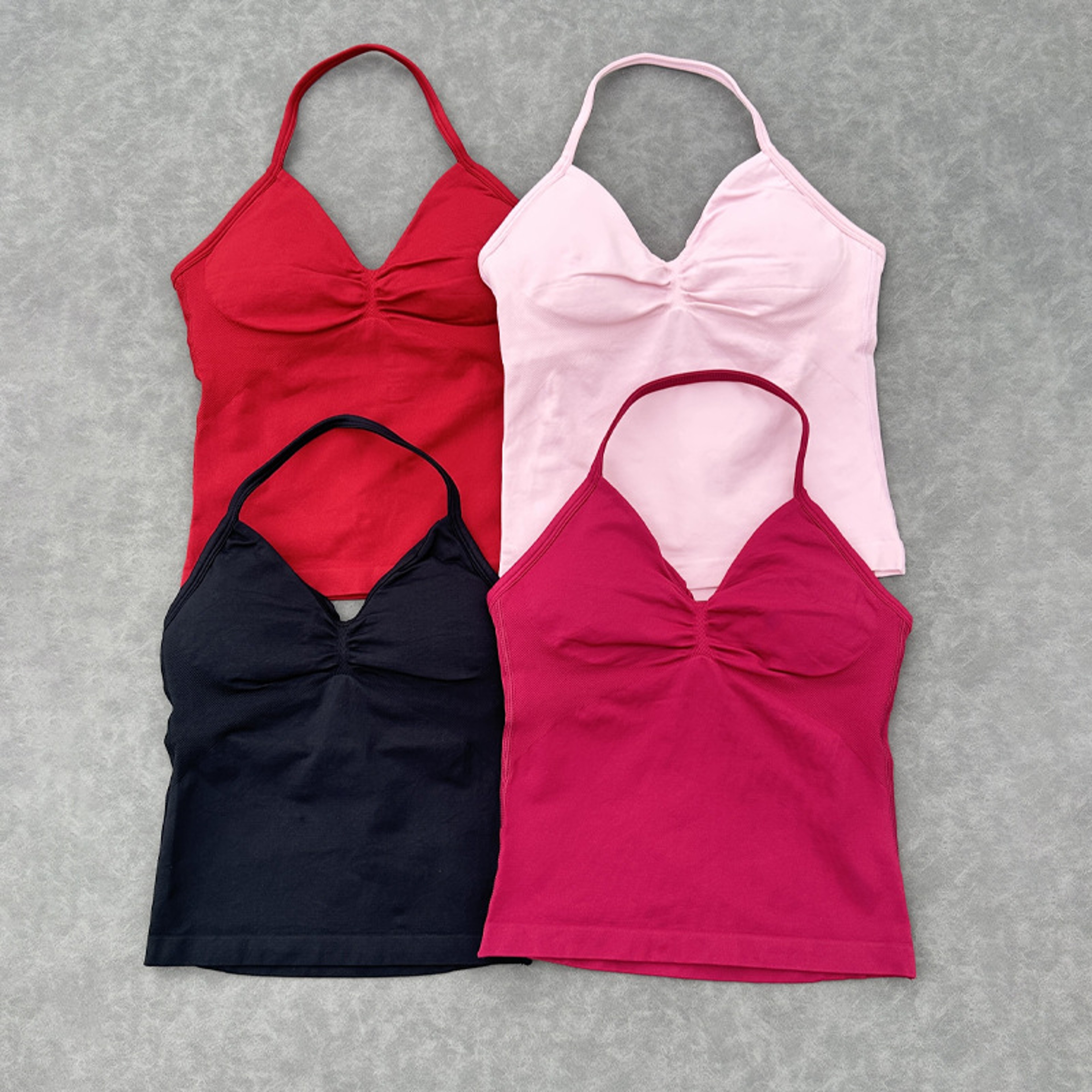 Women Sexy V Neck Longline Gym Tank Top, Seamless Strappy Padded Yoga Workout Vest, Slim Fit Running Sports Top – view 1