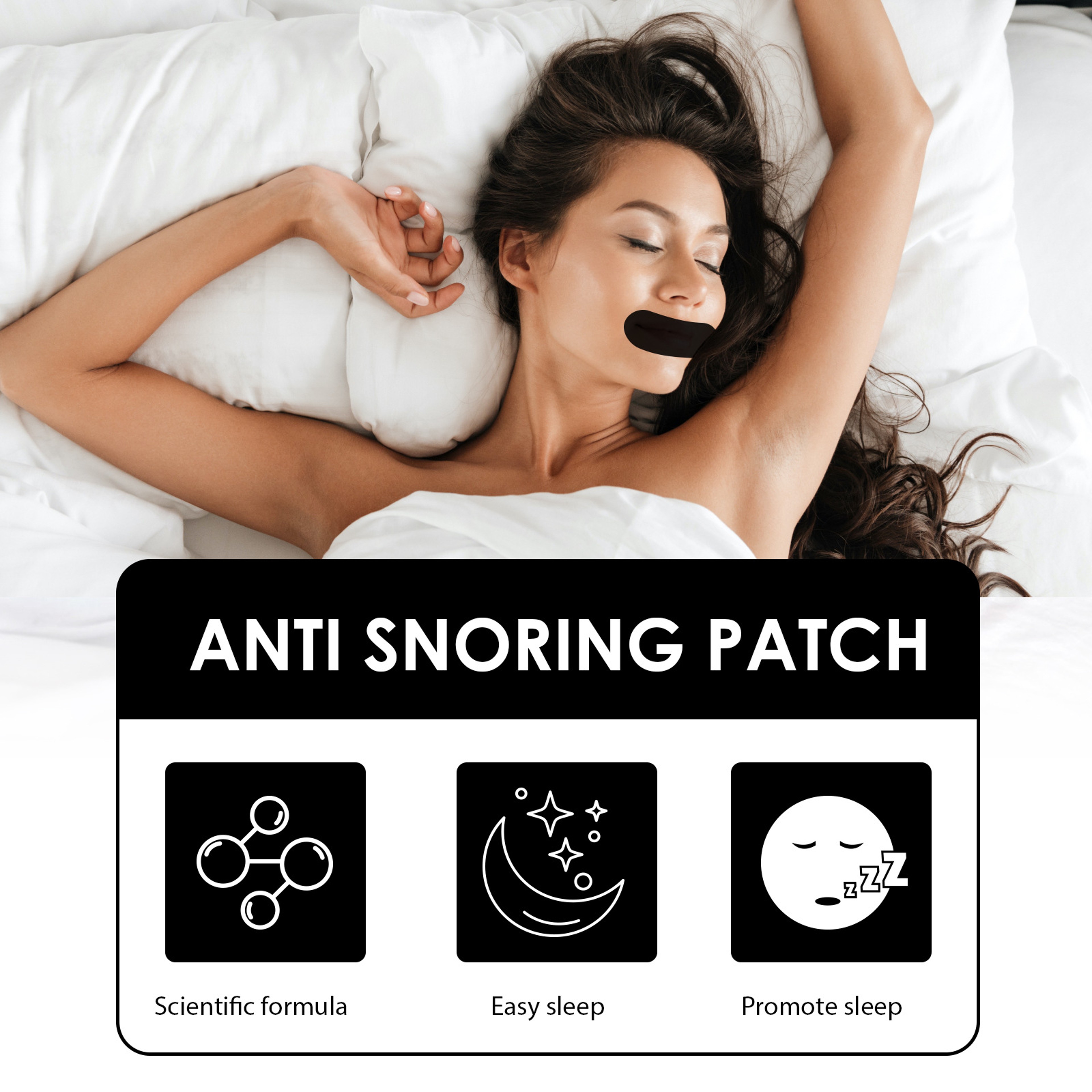 Anti Snoring Mouth Tape for Adults, Snore Reduction Strips to Promote Better Sleep, Mouth Breathing Aid, Nighttime Snore – view 6