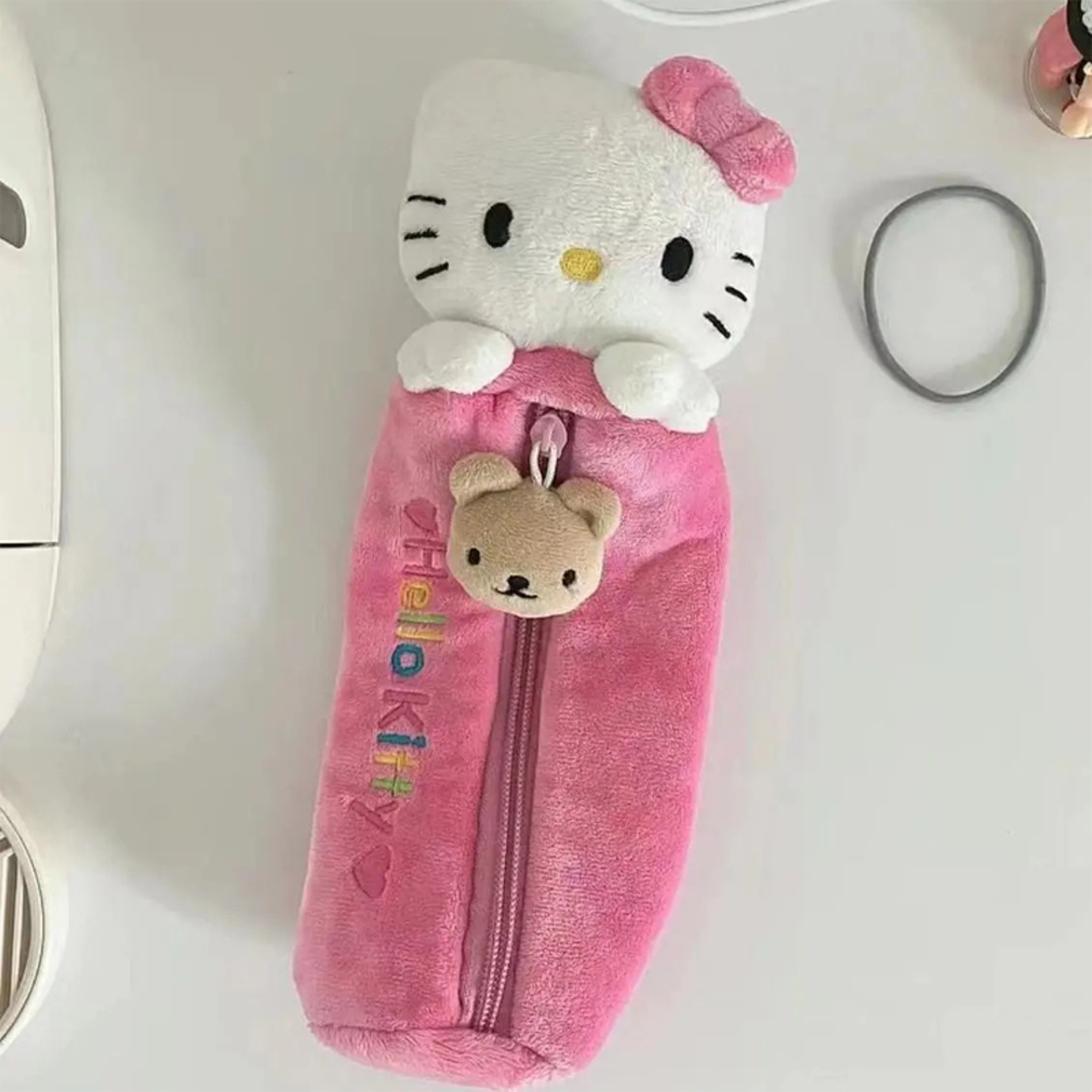 Cute KT Cat Pencil Box, Kawaii Cartoon Pink Hello Kitty Pencil Bag, School Supplies for Girls, Kids Back to School Gift – view 1