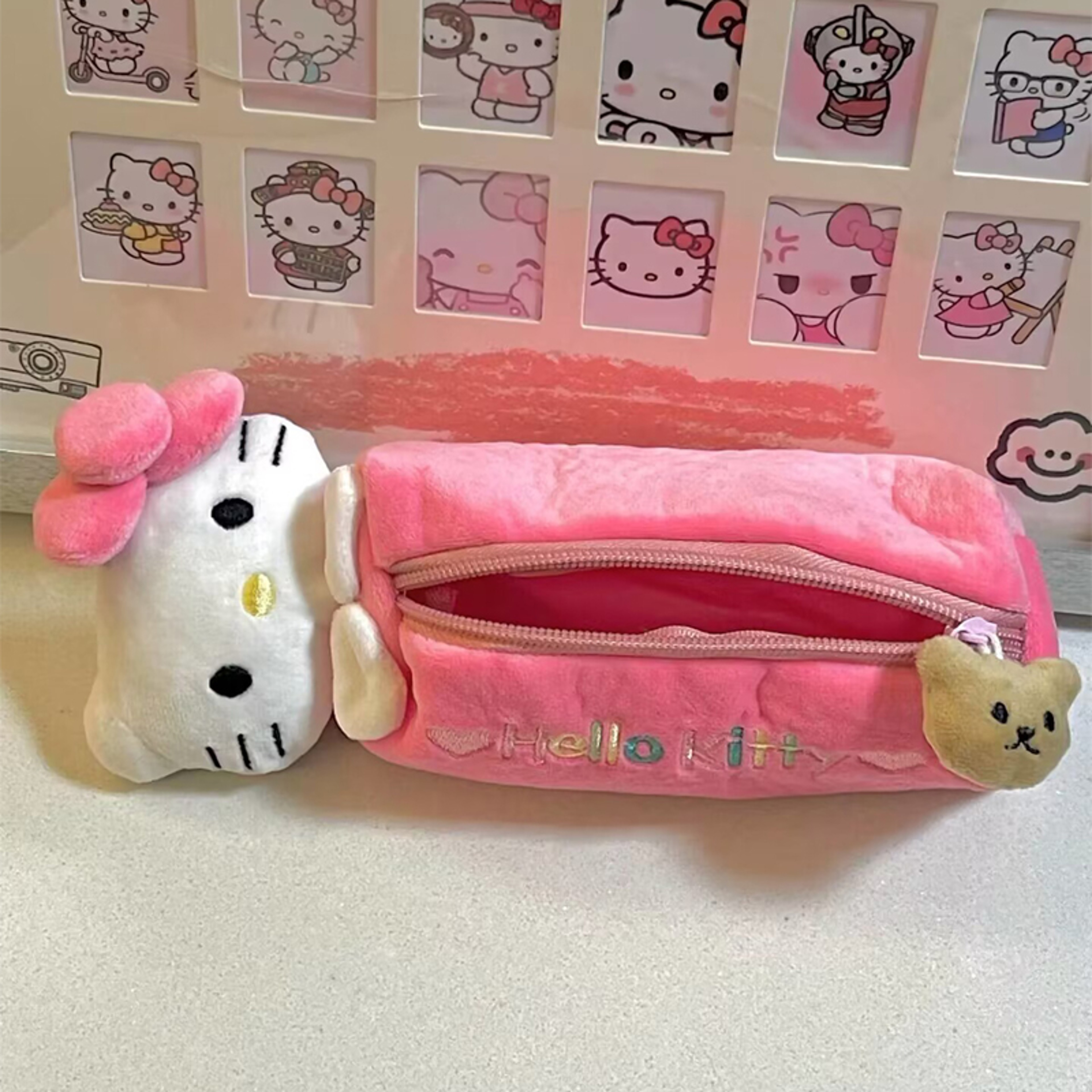 Cute KT Cat Pencil Box, Kawaii Cartoon Pink Hello Kitty Pencil Bag, School Supplies for Girls, Kids Back to School Gift – view 4