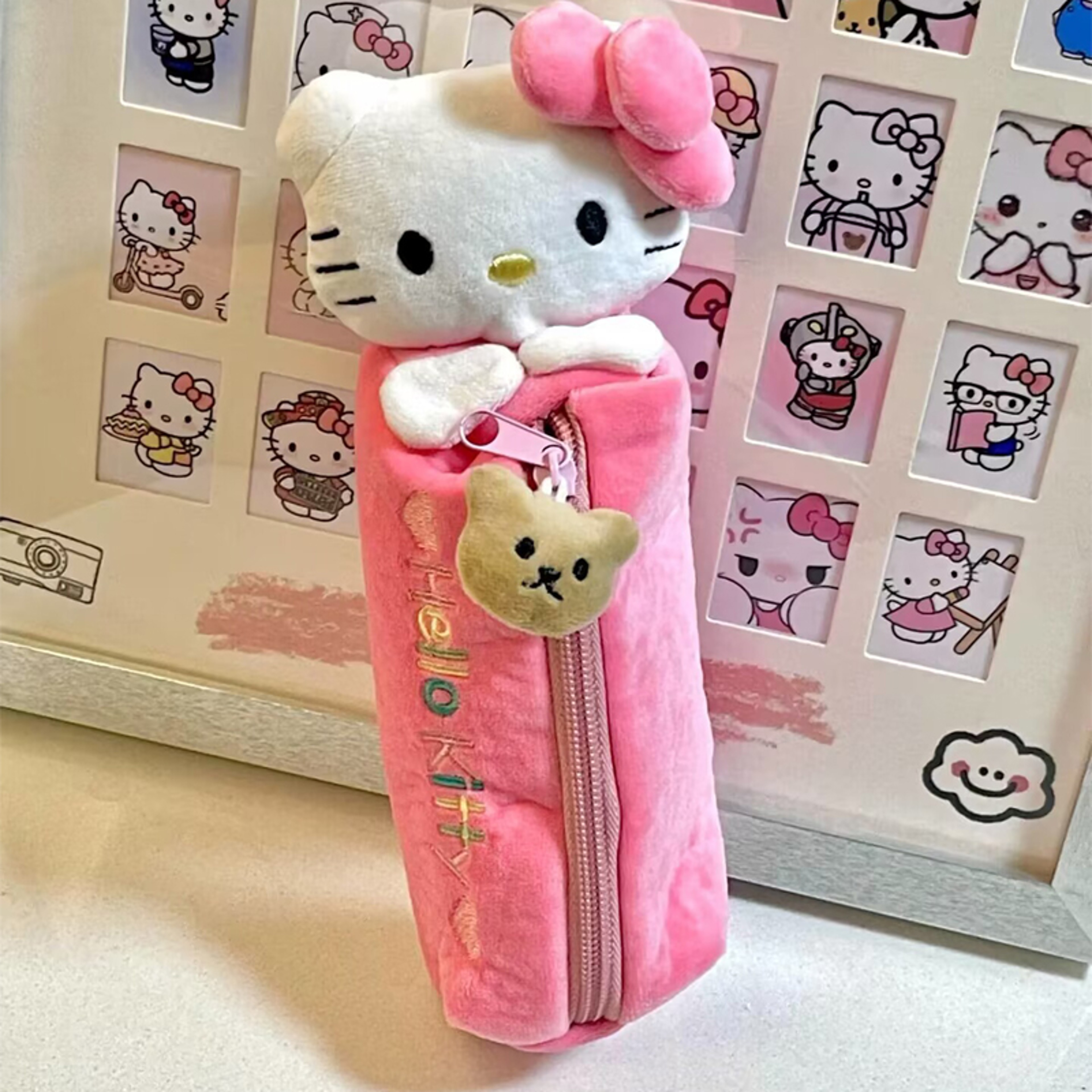 Cute KT Cat Pencil Box, Kawaii Cartoon Pink Hello Kitty Pencil Bag, School Supplies for Girls, Kids Back to School Gift – view 5