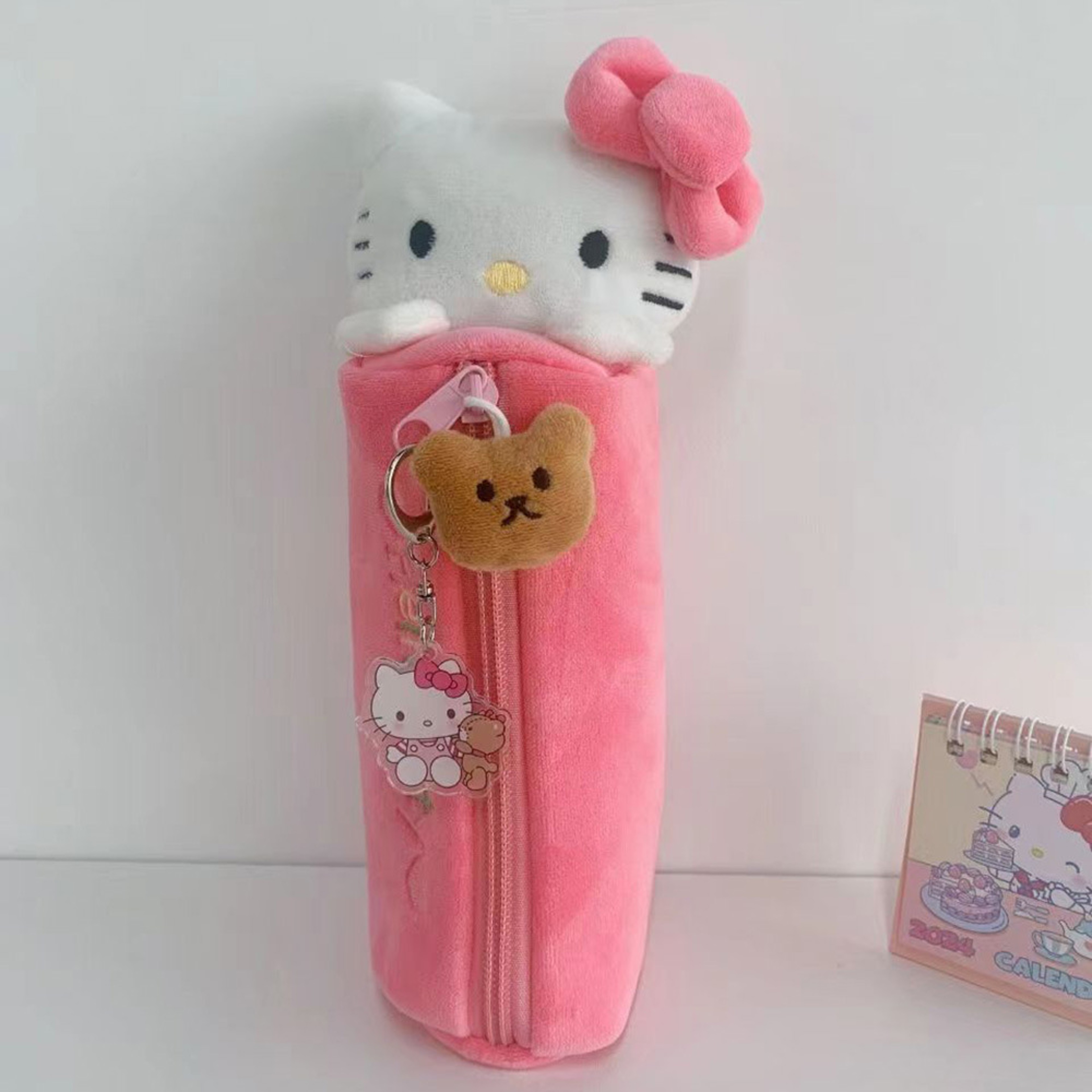 Cute KT Cat Pencil Box, Kawaii Cartoon Pink Hello Kitty Pencil Bag, School Supplies for Girls, Kids Back to School Gift – view 7
