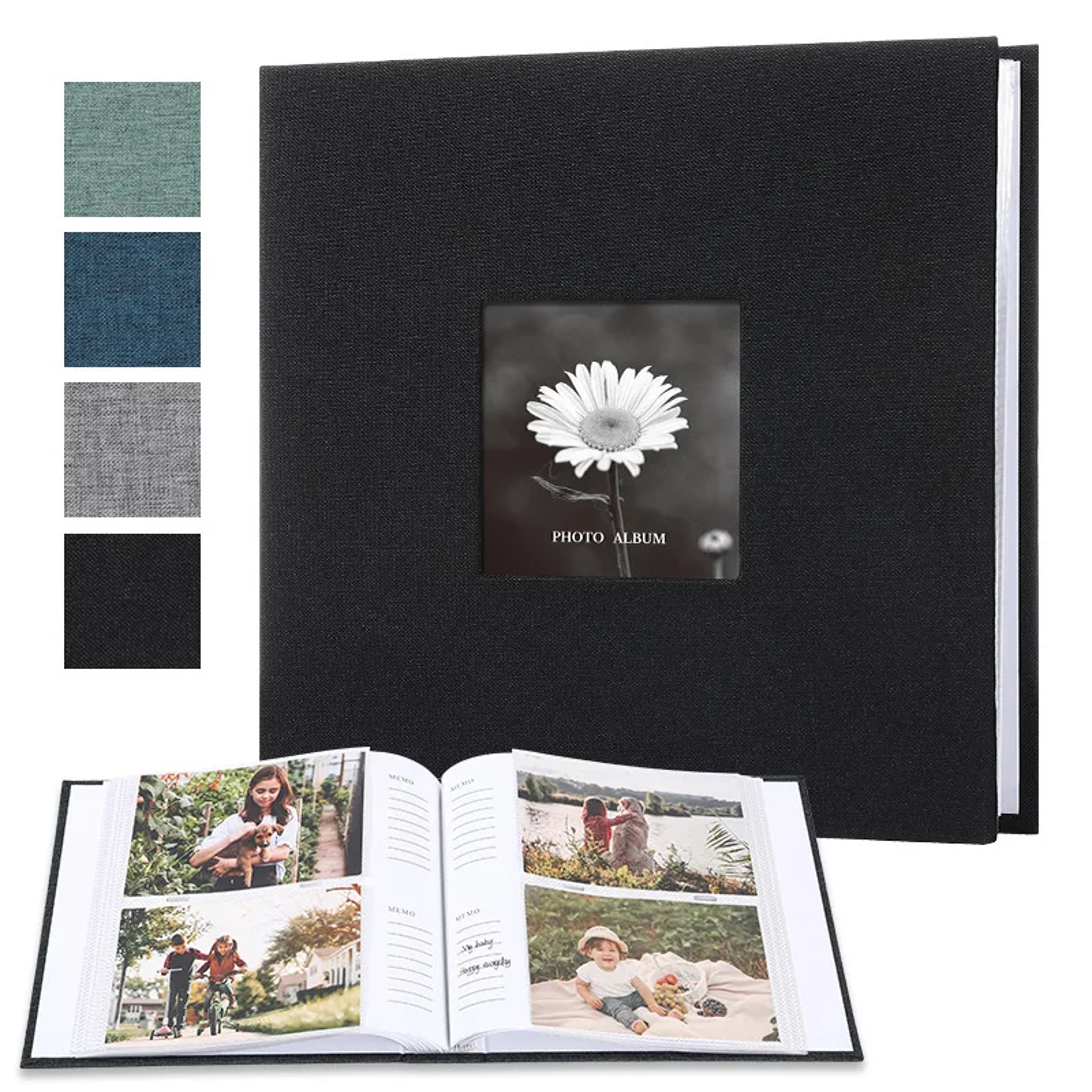 6 Inch Linen Photo Album, Interleaf, Children Growth Collection, Writable Memory Book for Family Portrait Keepsake – view 12