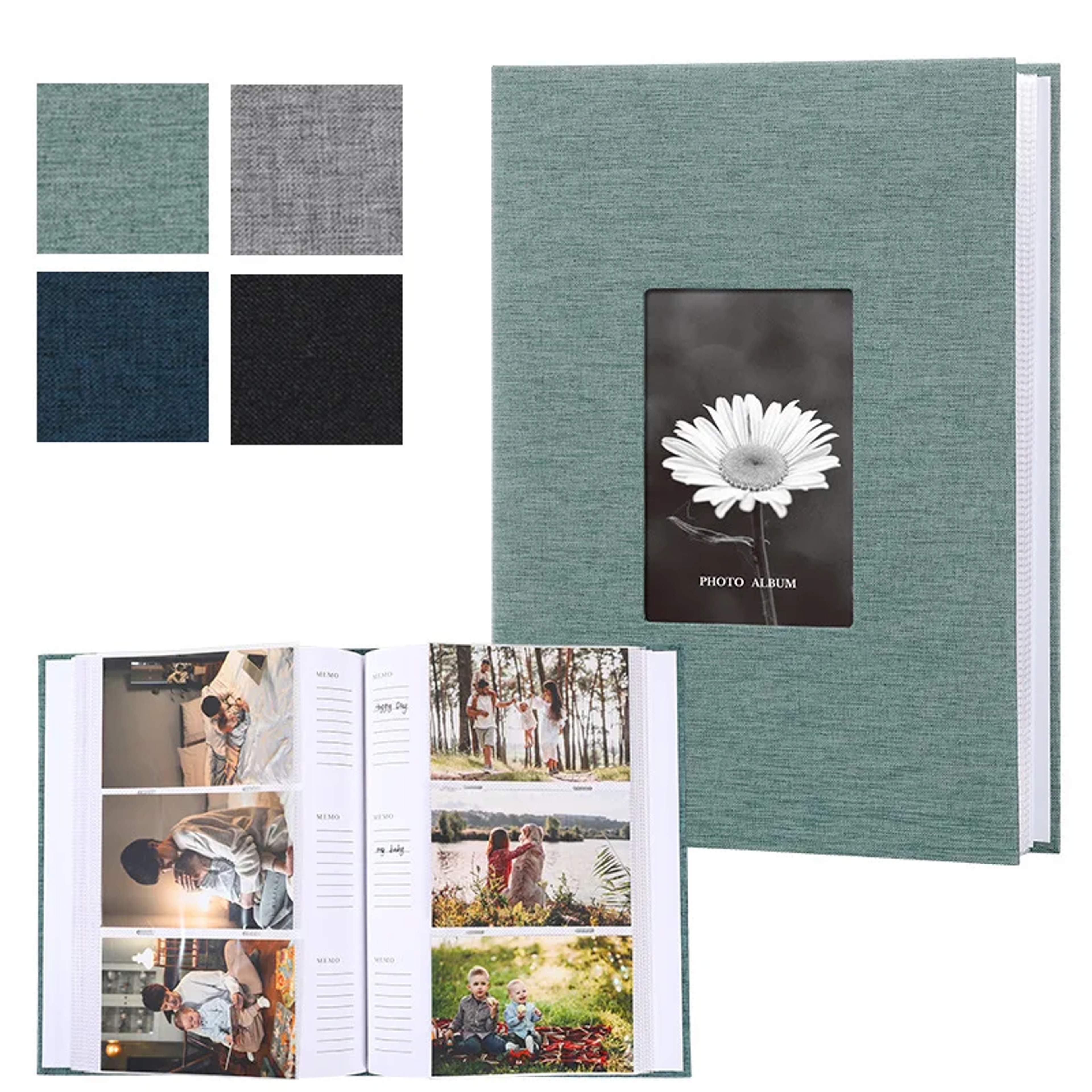 6 Inch Linen Photo Album, Interleaf, Children Growth Collection, Writable Memory Book for Family Portrait Keepsake – view 13