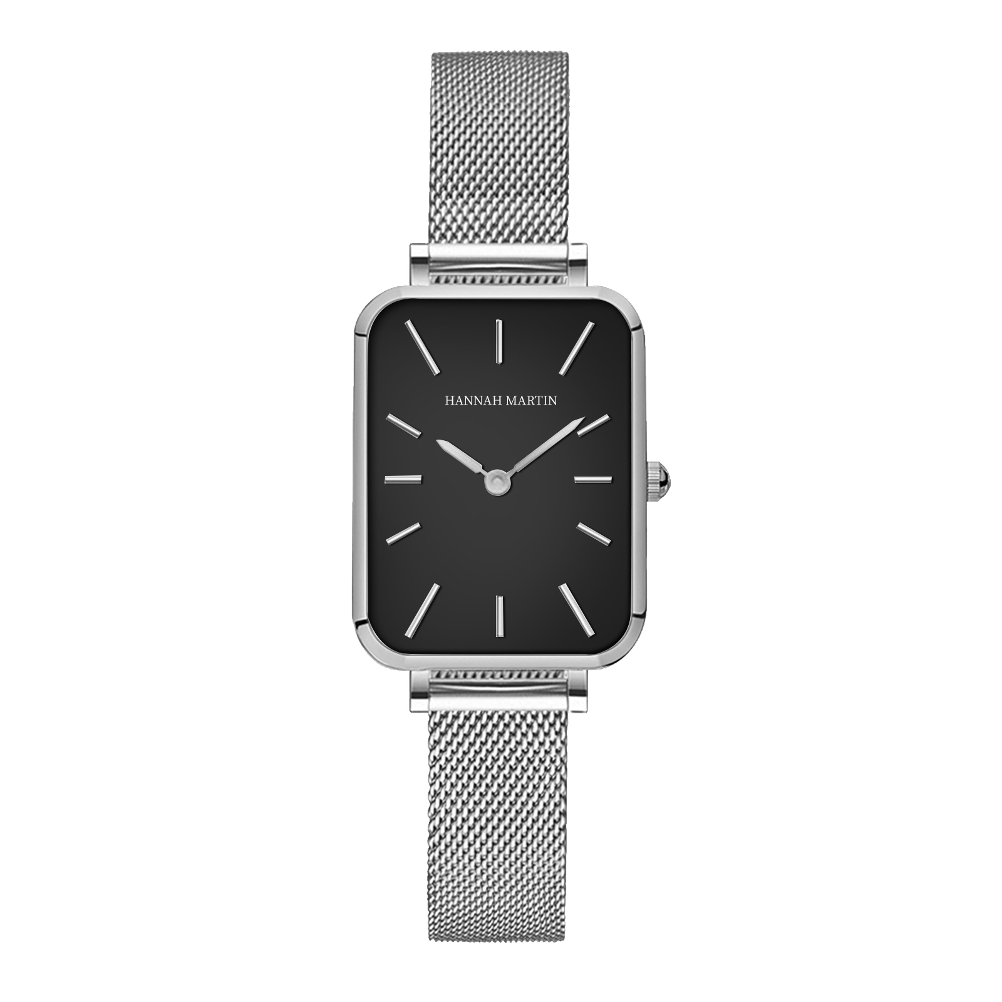 Rose Gold Square Women Mesh Strap Watch, Stainless Steel Case, Simple Fashion Japanese Movement Watch – view 10