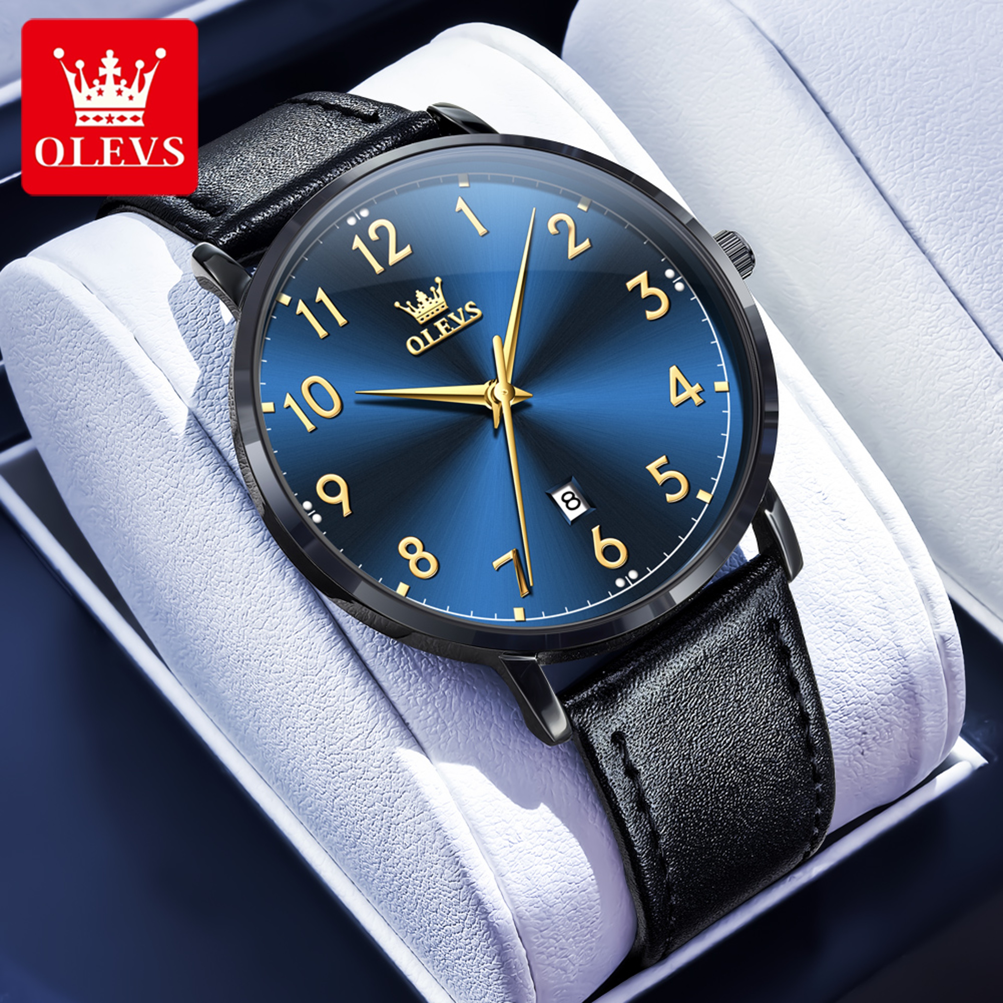 Top Brand OLEVS Men Fashion Quartz Watch, Digital Dial Waterproof Watch for Men, Auto Date Wristwatch Minimalist Style – view 7