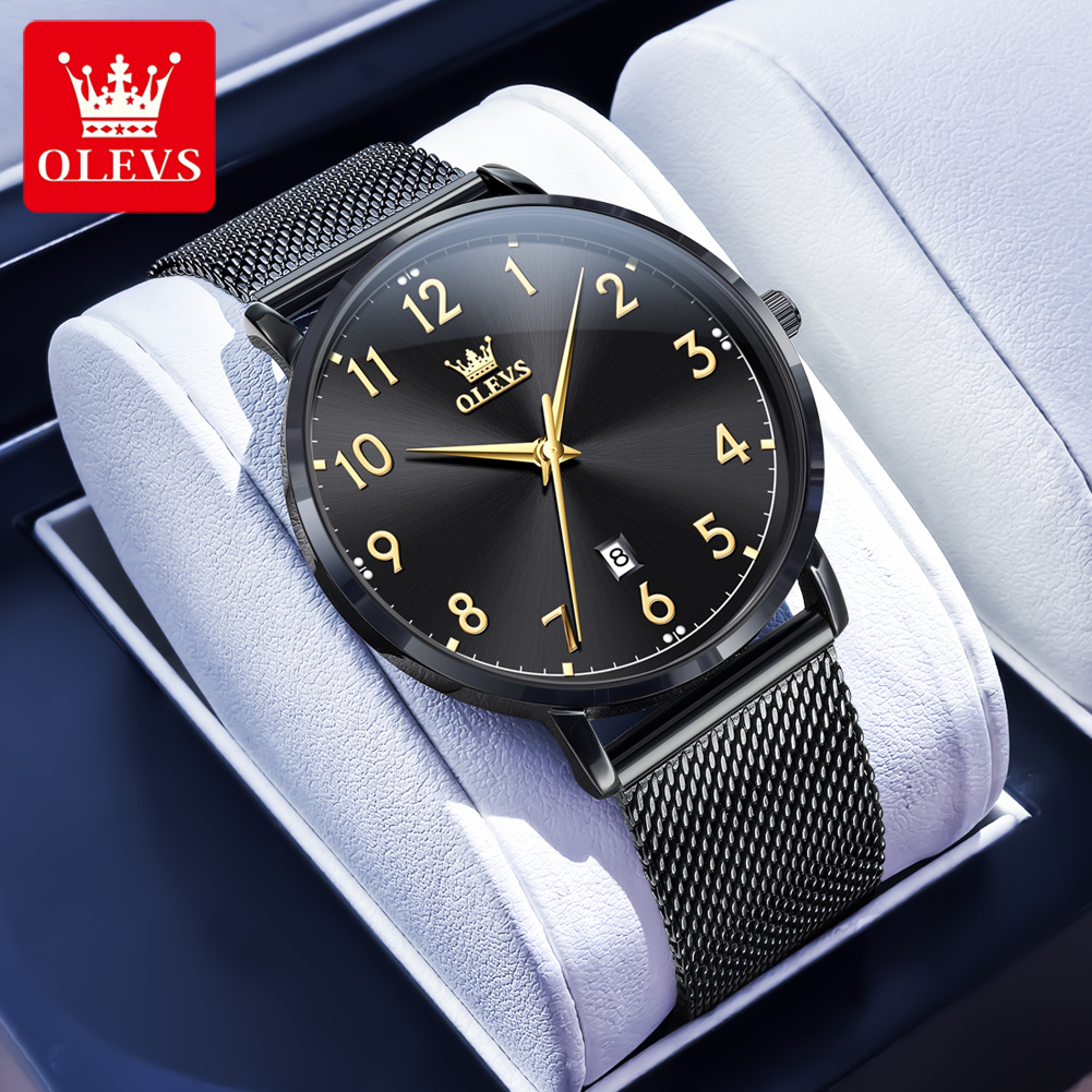 Top Brand OLEVS Men Fashion Quartz Watch, Digital Dial Waterproof Watch for Men, Auto Date Wristwatch Minimalist Style – view 10