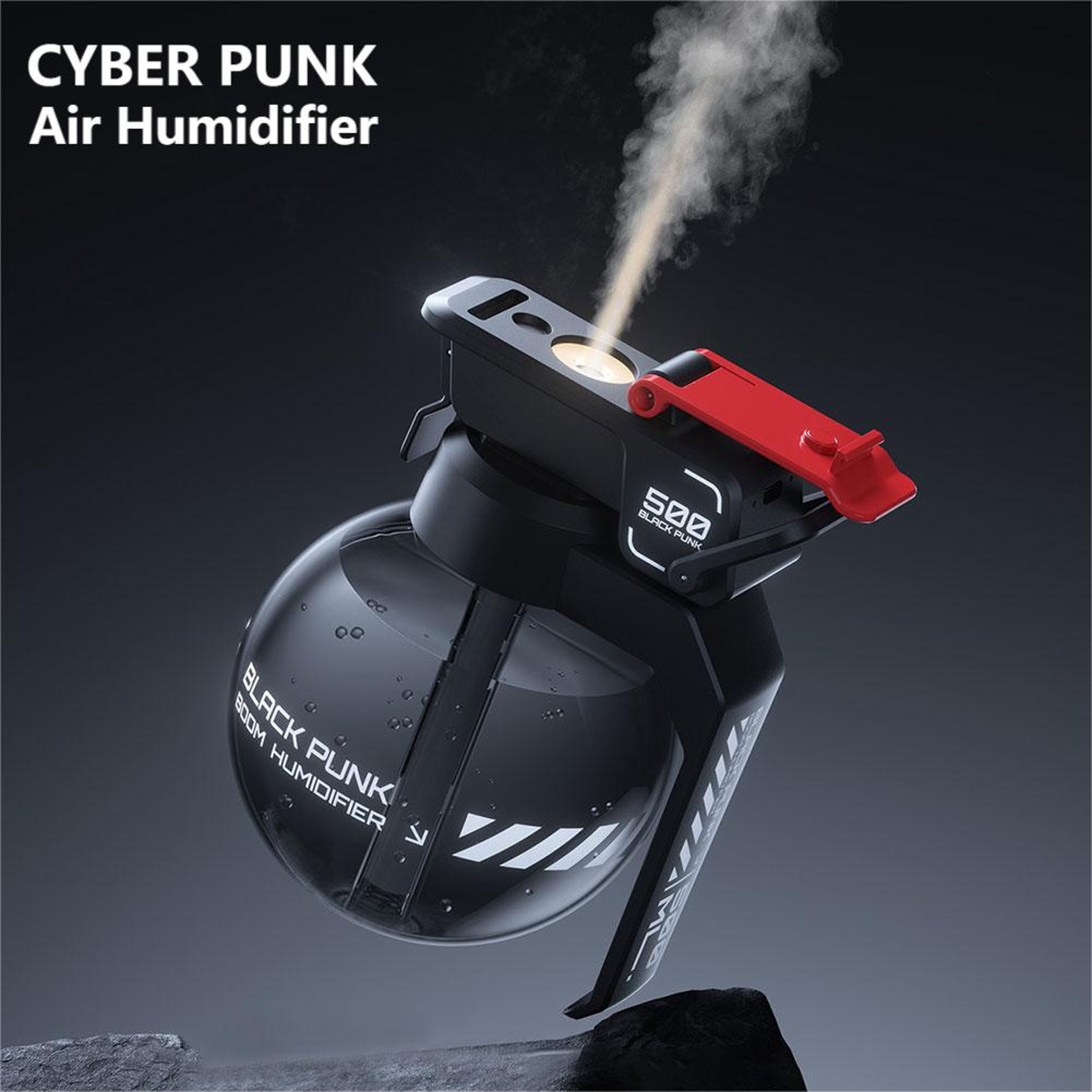 Cyberpunk Grenade Air Humidifier E-sports Desktop Diffuser, Essential Oil Aroma Diffuser for Home, Unique Gaming Decor – view 1