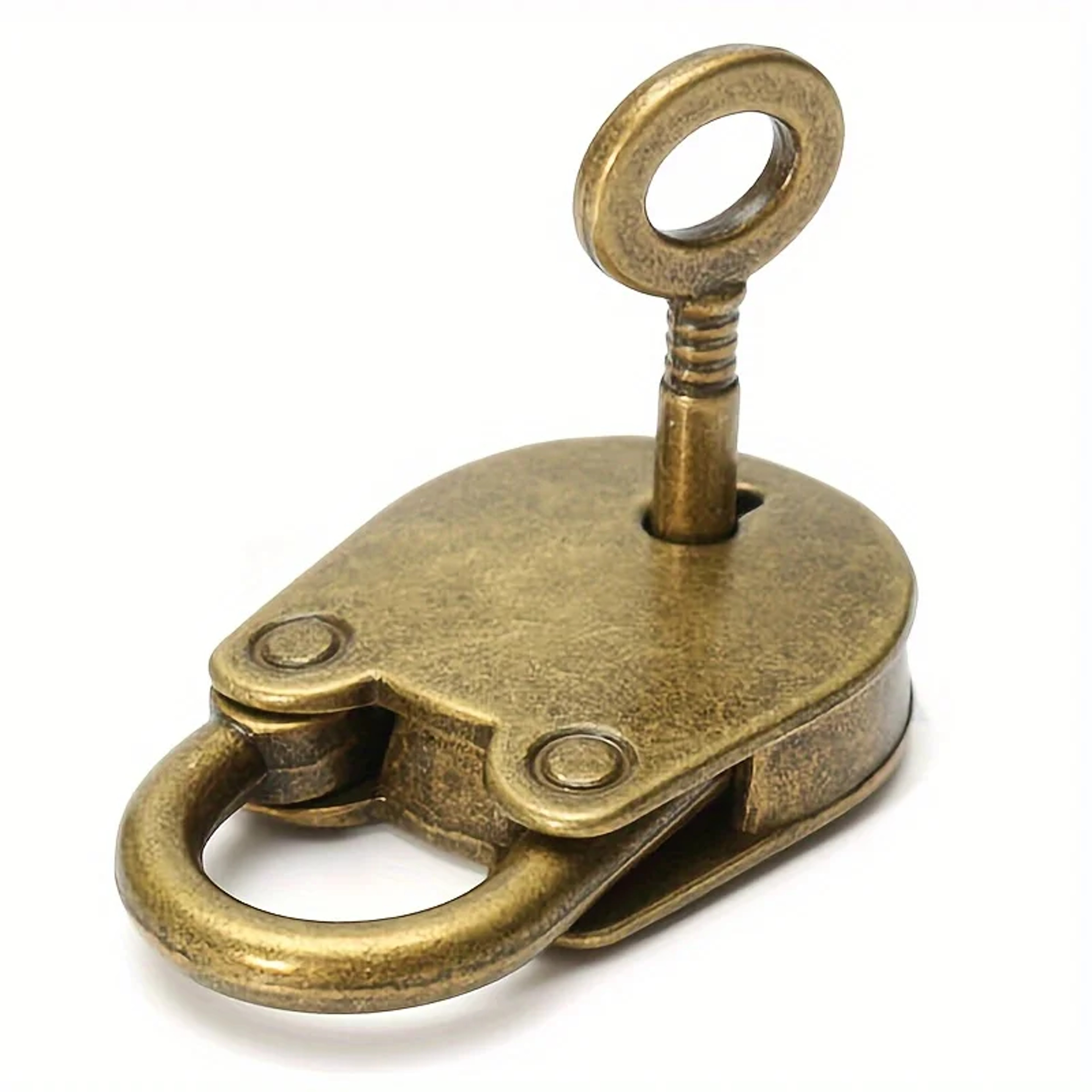 Old Vintage Style Metal Lock with Key, Mini Antique Padlock, Decorative Retro Lock for Jewelry Boxes, Crafts, Gifts – view 1