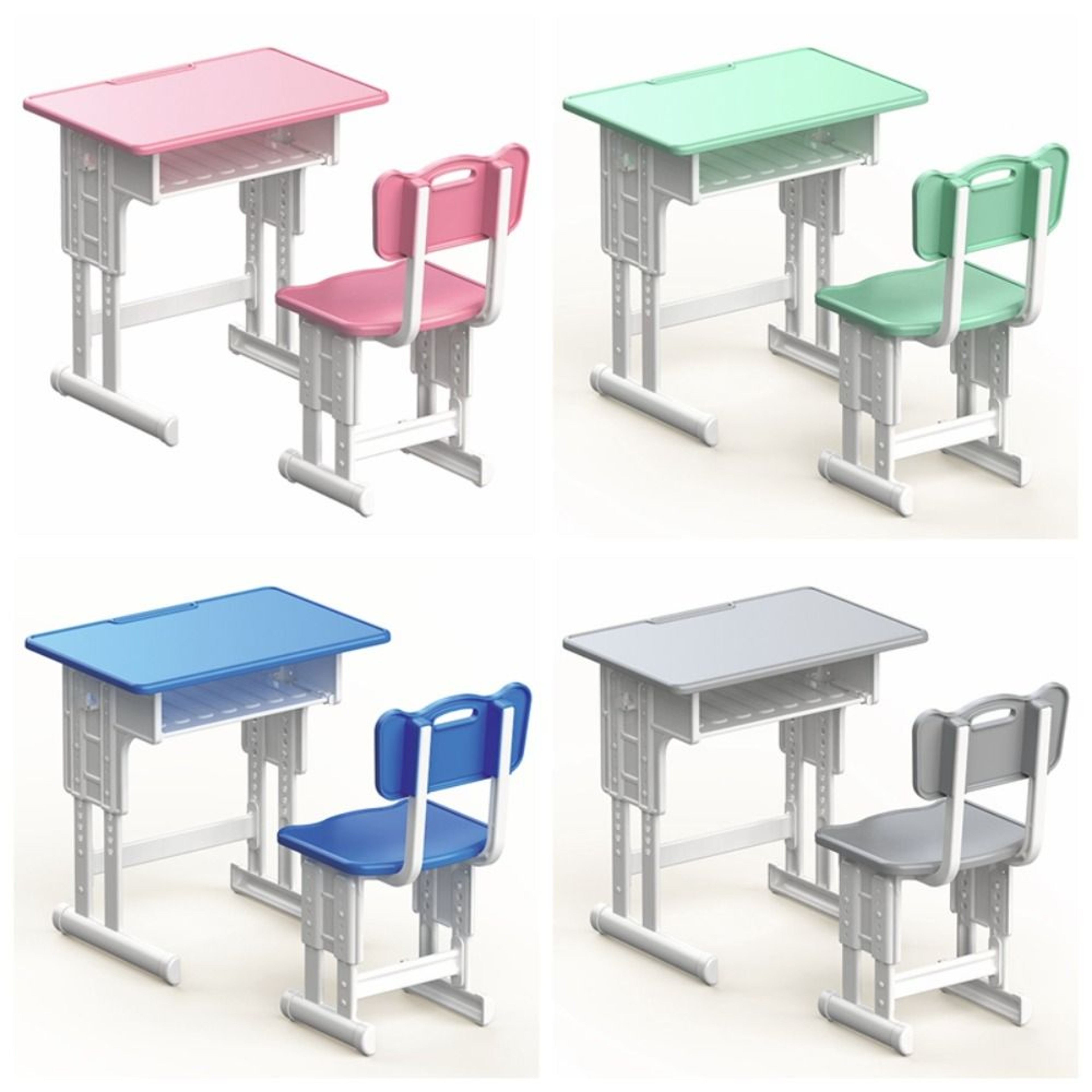 Miniature School Desk & Chair Set, Simulated Dollhouse Furniture Model for Pretend Play, Classroom Decor, and Play House – view 1