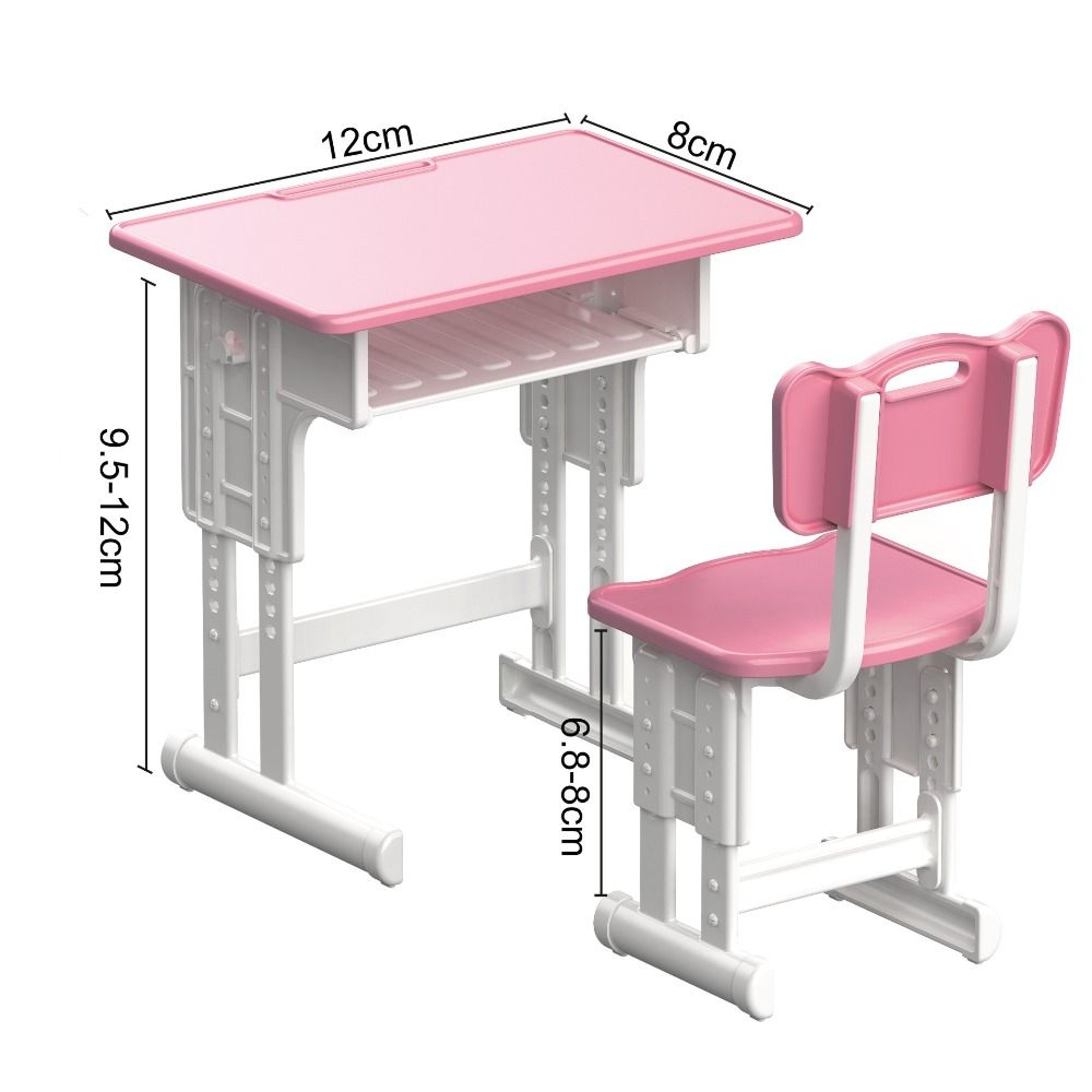 Miniature School Desk & Chair Set, Simulated Dollhouse Furniture Model for Pretend Play, Classroom Decor, and Play House – view 6