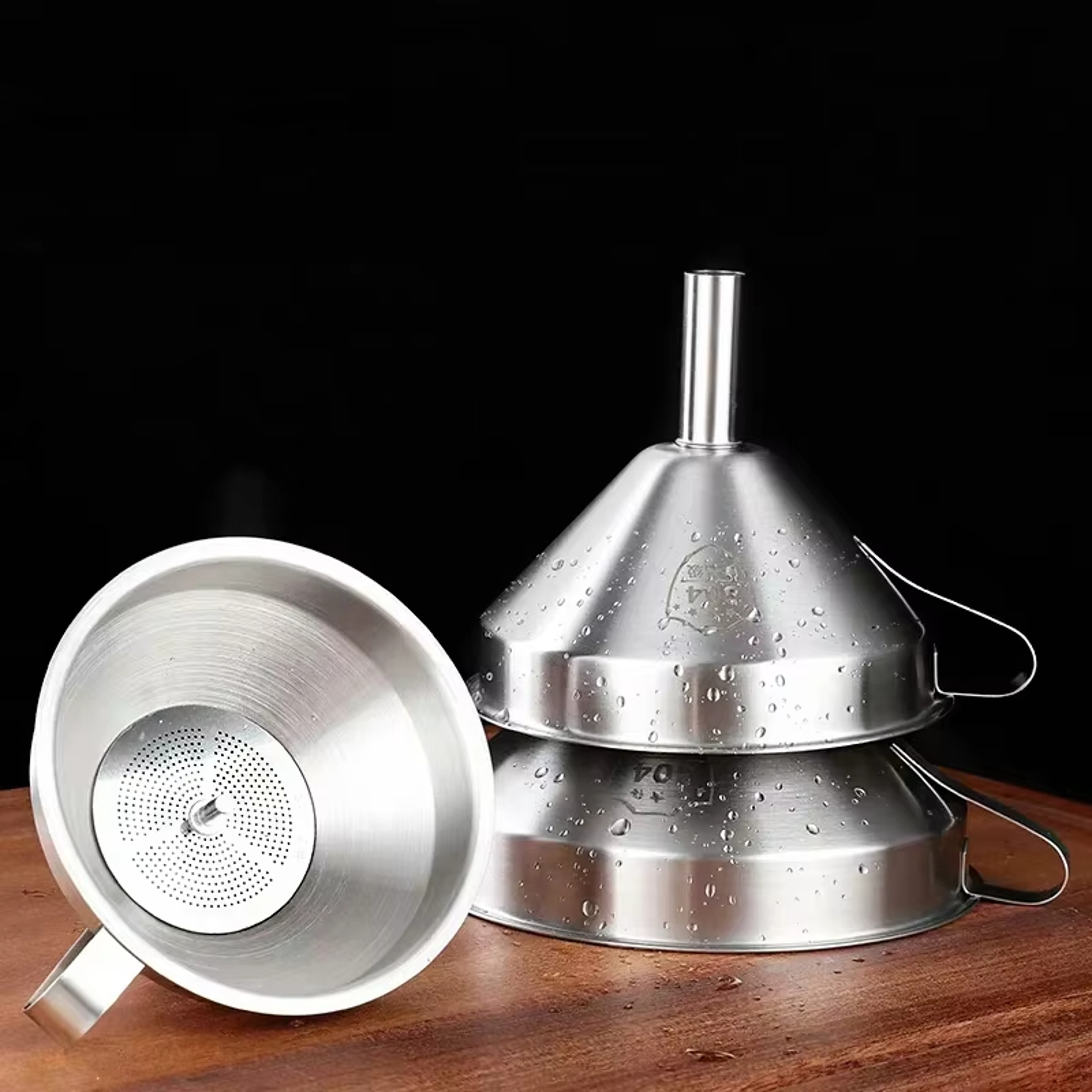 Stainless Steel Funnel Kitchen Oil Funnel, Small Liquid Strainer Funnel, Metal Food Oil Filter for Bottles – view 5