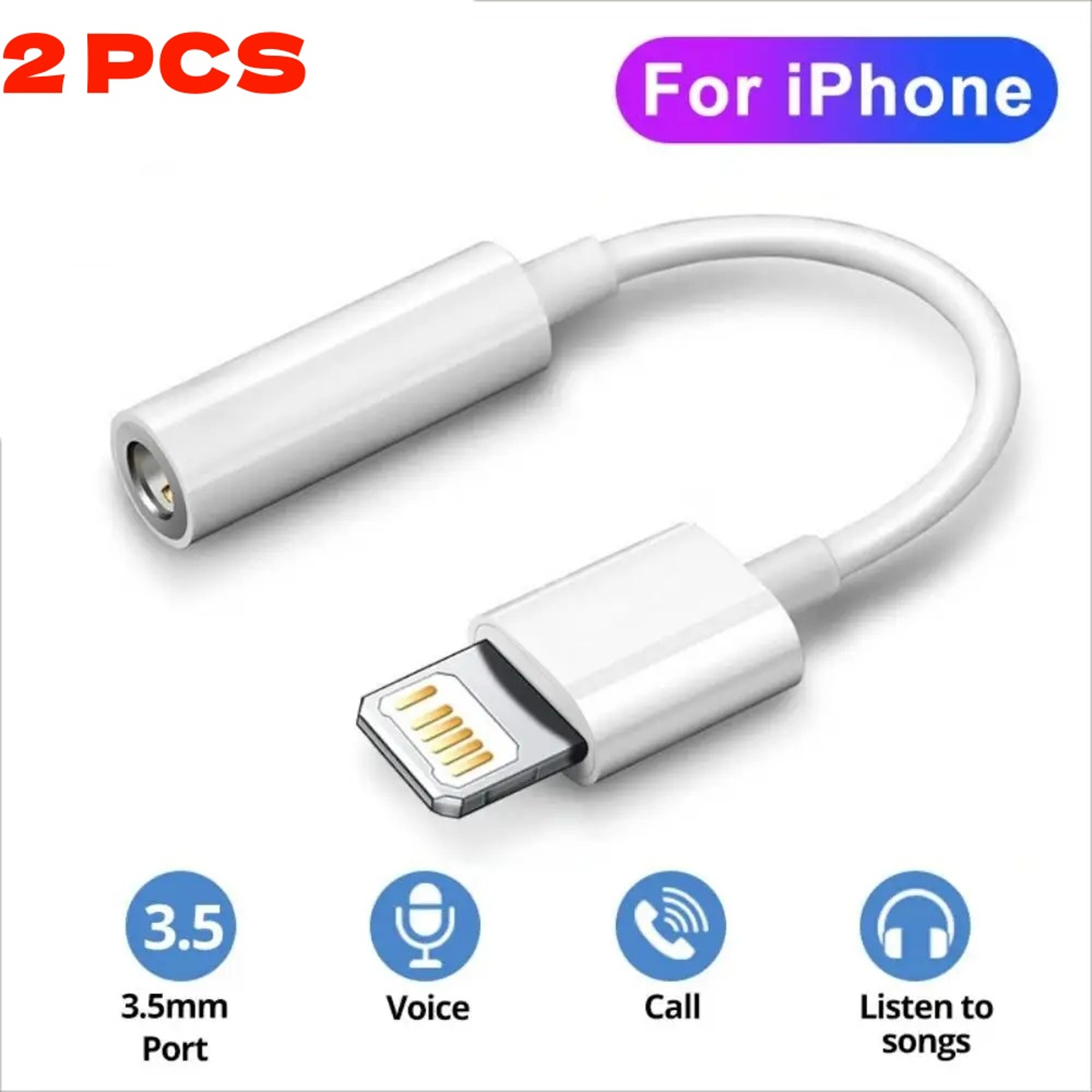 For IOS Adapter To 35mm Jack AUX Cable For IPhone Audio Splitter Male To Female Adapter Headphone C 7