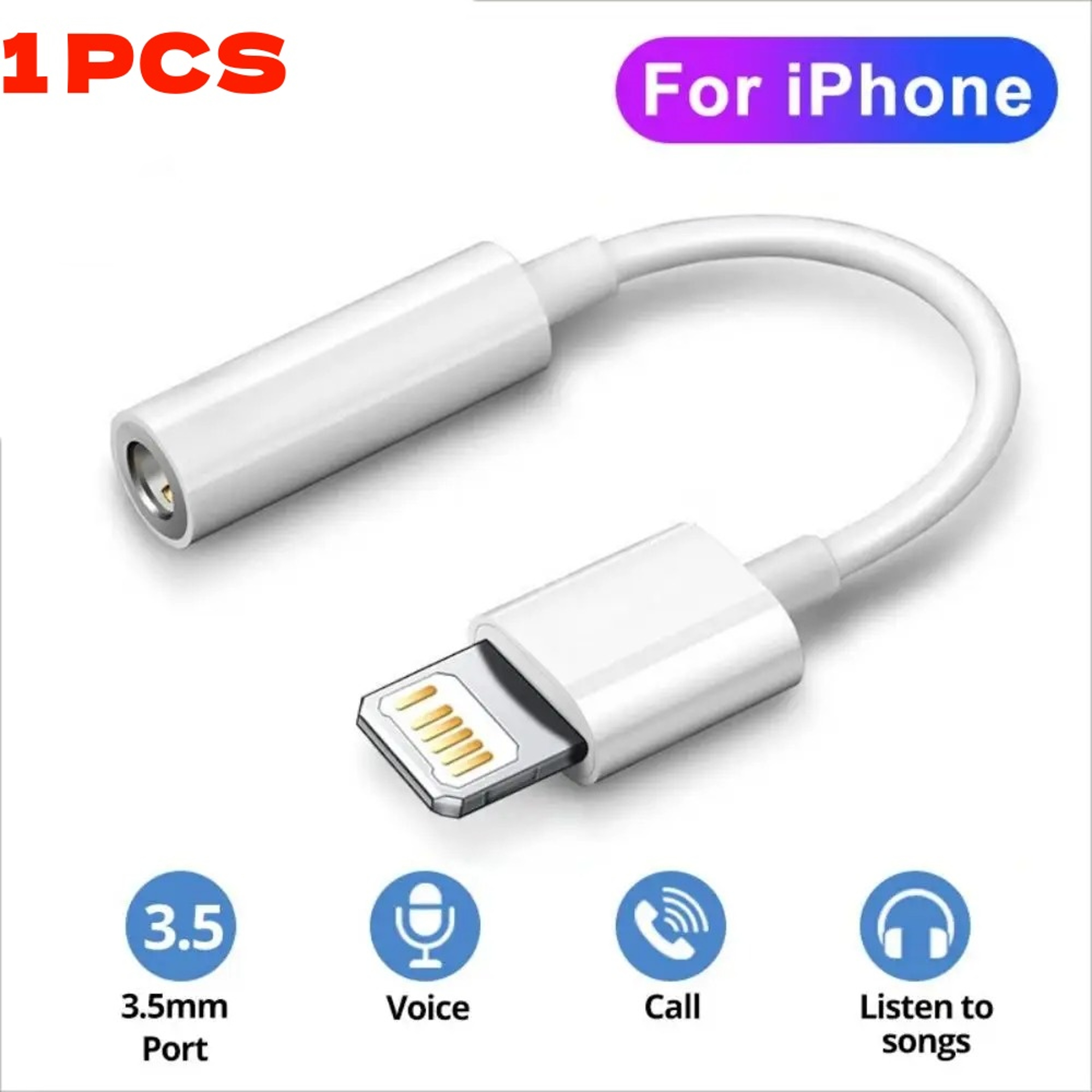 For IOS Adapter To 35mm Jack AUX Cable For IPhone Audio Splitter Male To Female Adapter Headphone C 6