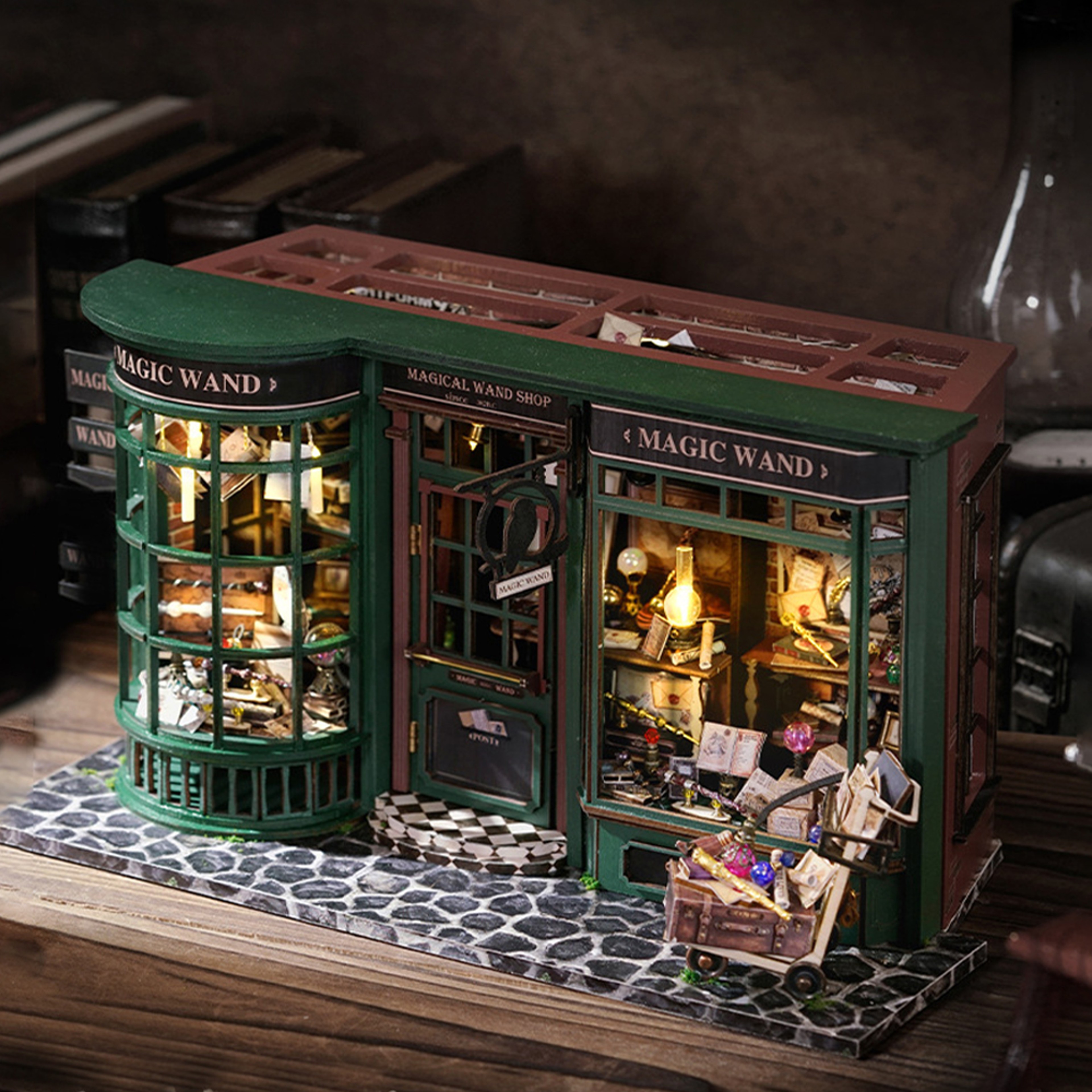 DIY Wooden Dollhouse Magic Shop, Miniature Doll House Kit with Furniture, Retro Roombox Model Toy for Kids and Gifts – view 8