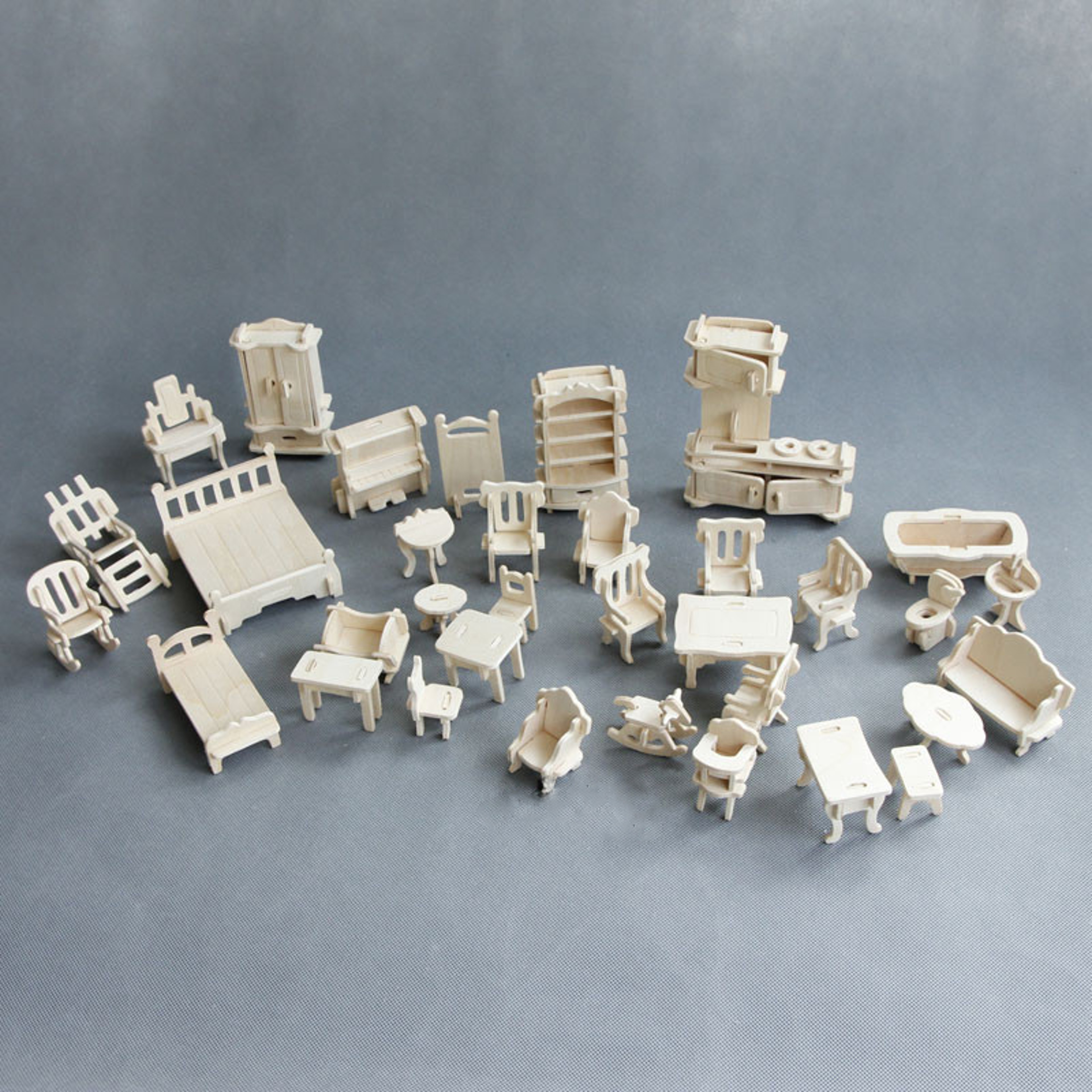 DIY Wooden Dollhouse Miniature Furniture Toy for Dolls, 3D Puzzles Doll House, Pretend Play Toys Gifts for Kids – view 4