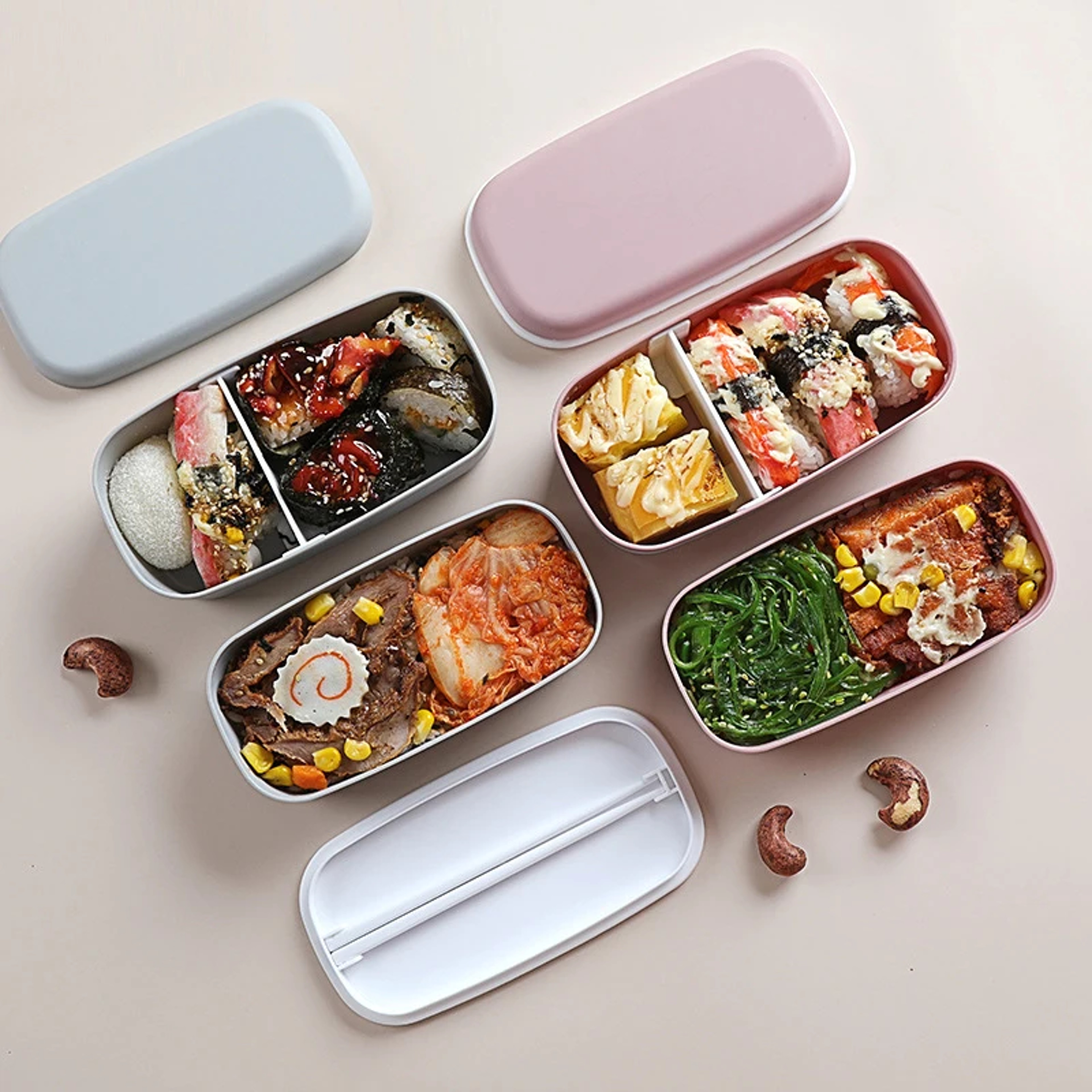 Portable Outdoor Leak Proof Lunch Box, Simple Style Layered Japanese Bento Box, Kitchen Accessories Tableware – view 3