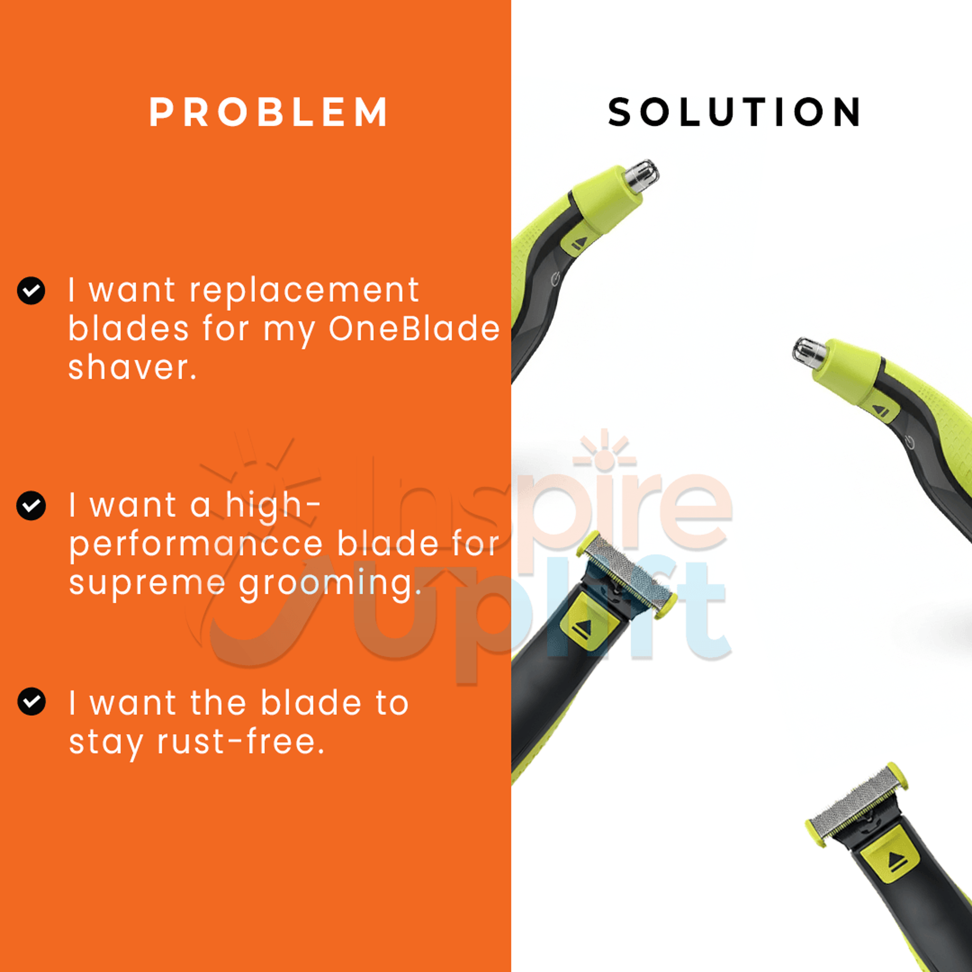 Electric Trimmer Shaver Blade Replacement Kit Compatible With OneBlade 2