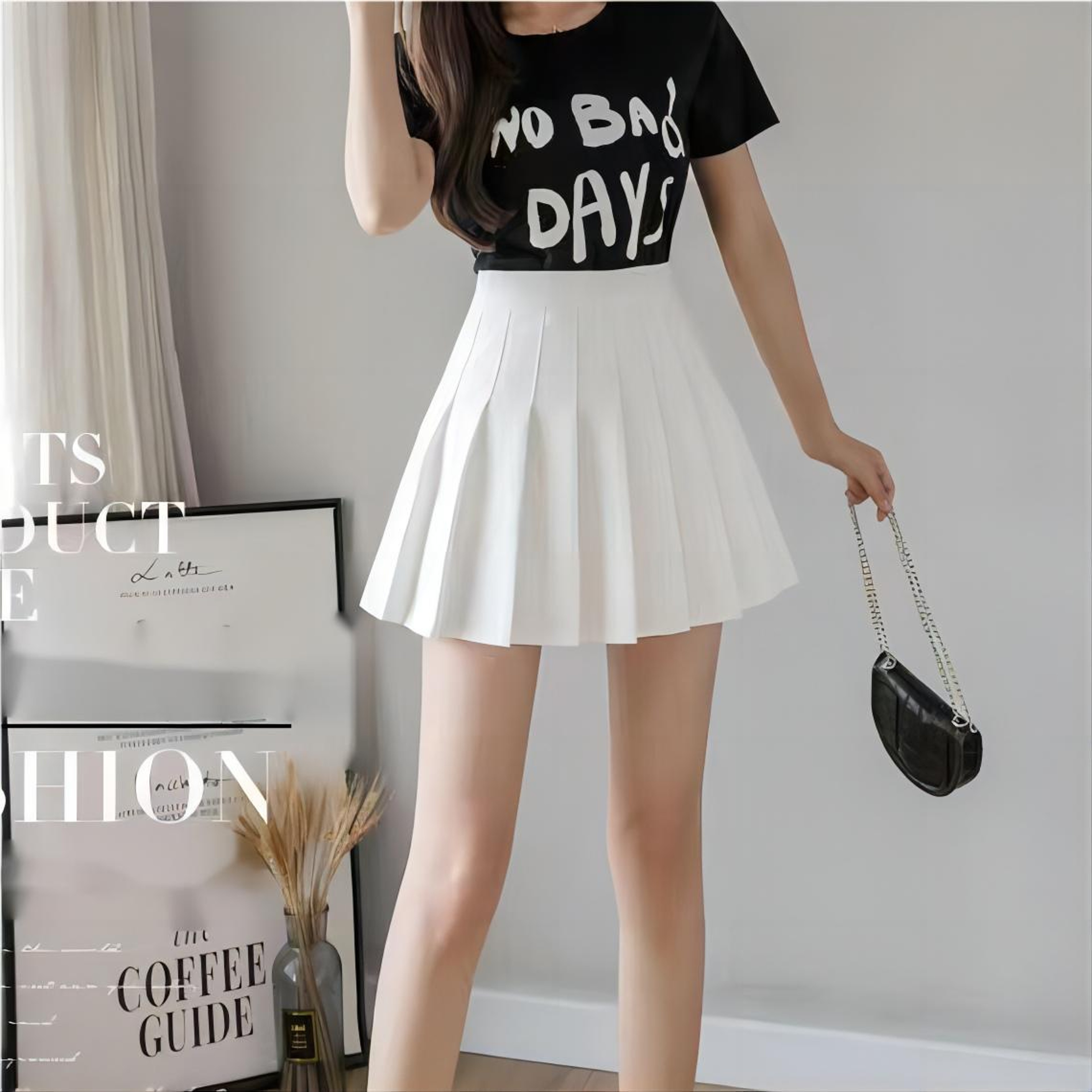 2024 New Sexy Women's Pleated Skirt, High Waist Vintage Mini Skirt for Summer, Korean Tennis Student White Dance Skirt – view 11