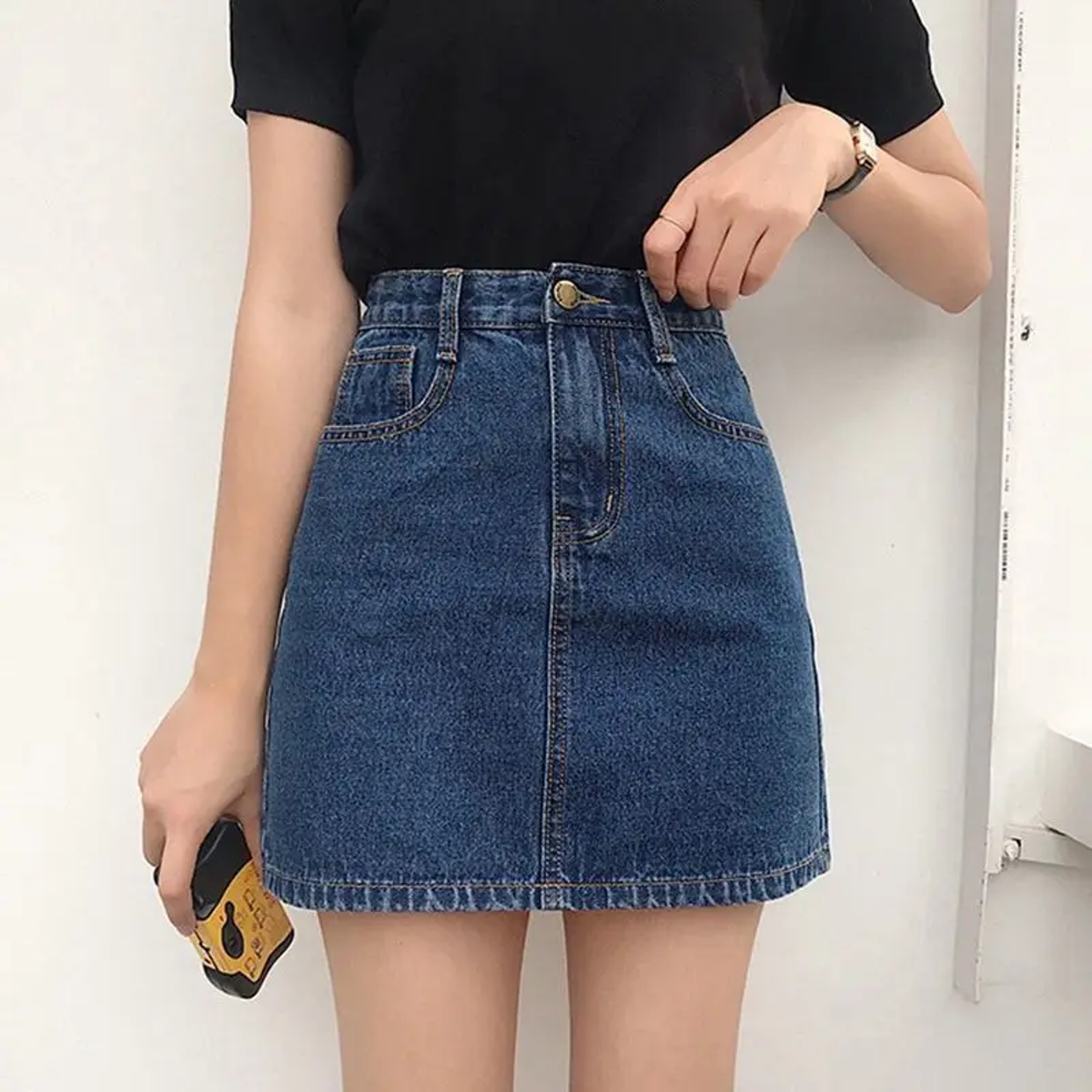 Summer Denim Short Skirt for Women, High Waist Sexy Tight Fit | Y2K Bag Hip Mini Skirt, Stretchy Jeans Skirt for Ladies – view 8