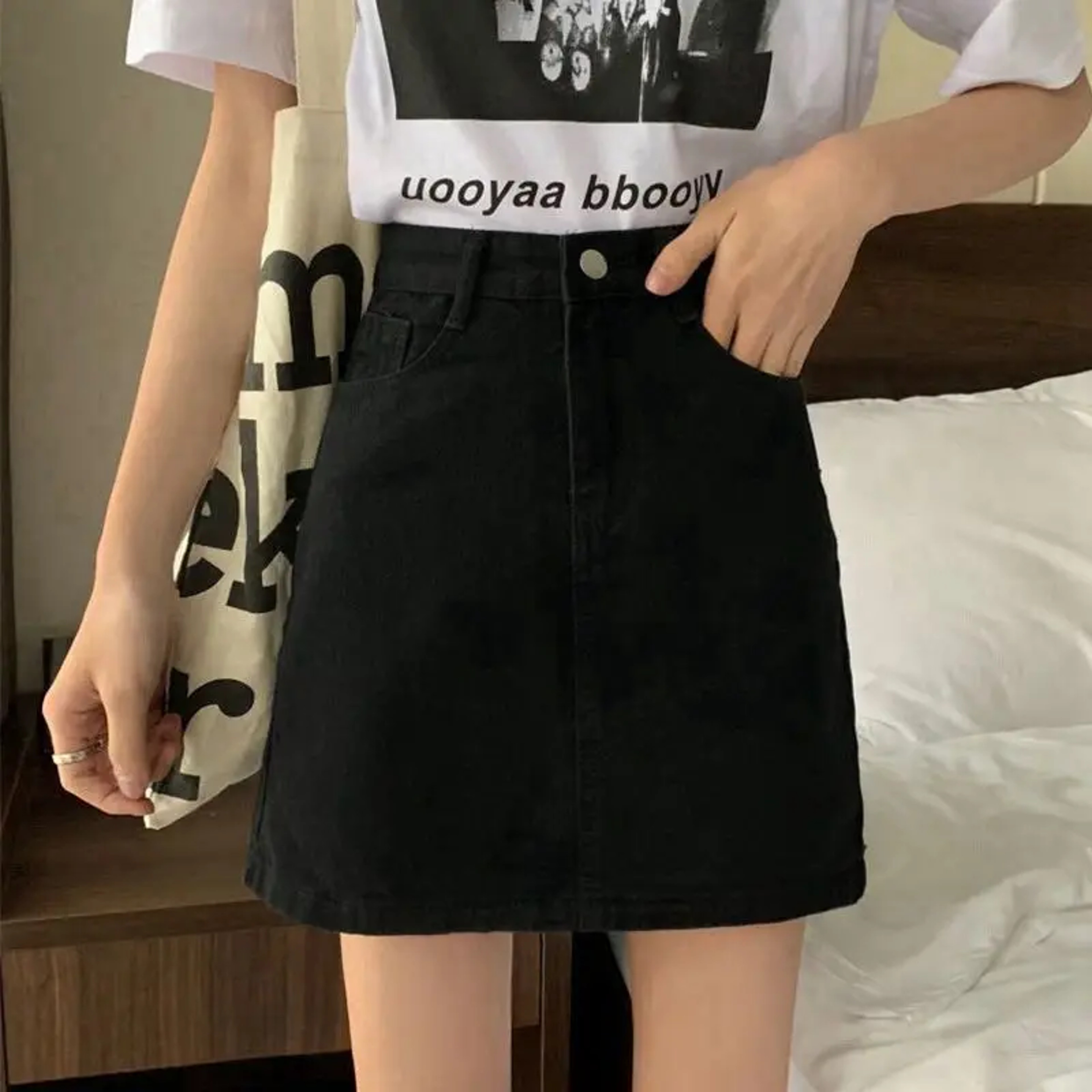Summer Denim Short Skirt for Women, High Waist Sexy Tight Fit | Y2K Bag Hip Mini Skirt, Stretchy Jeans Skirt for Ladies – view 10