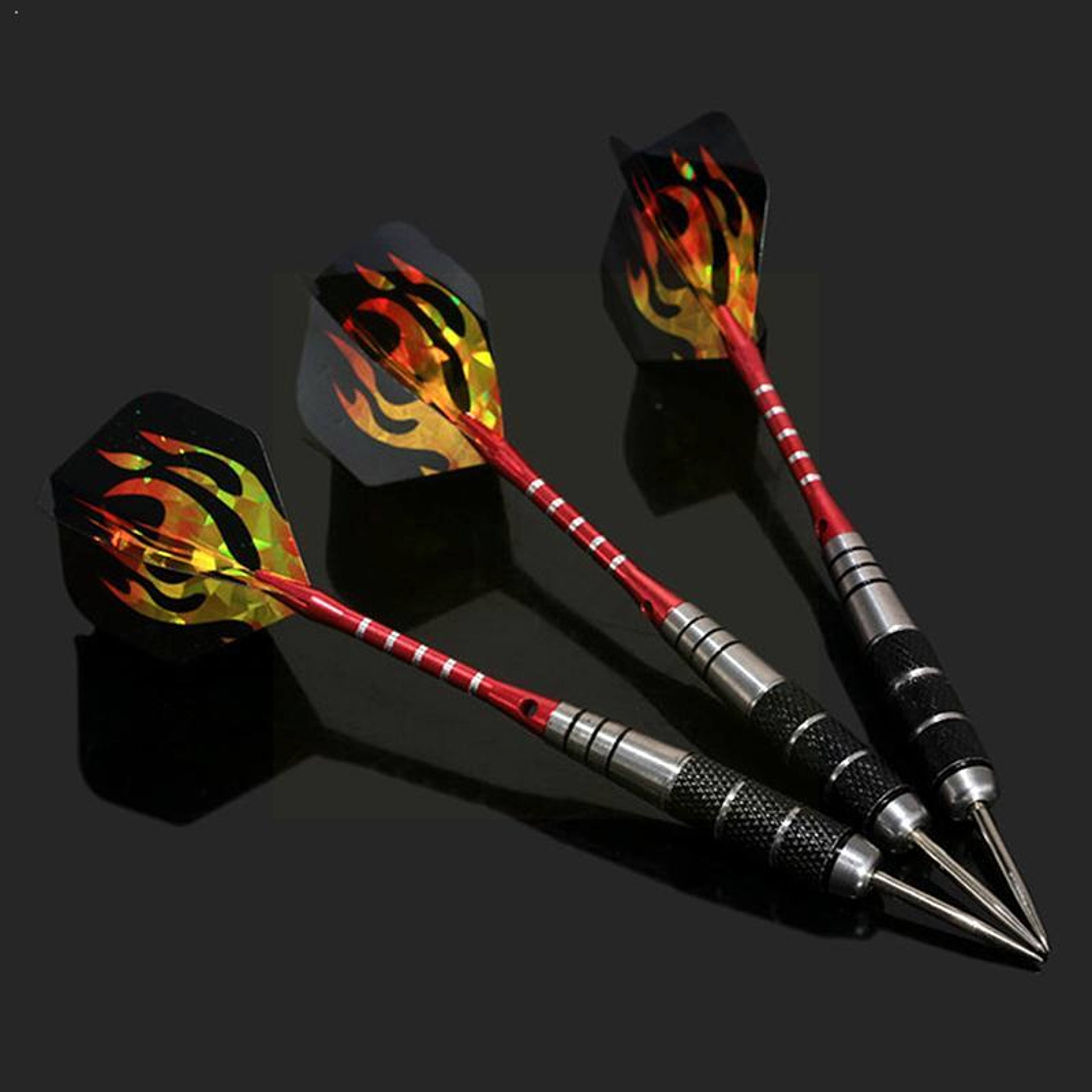 Professional Tungsten Steel Tip Darts Set, 3pcs Steel Shafts and Flights for Sports – view 1