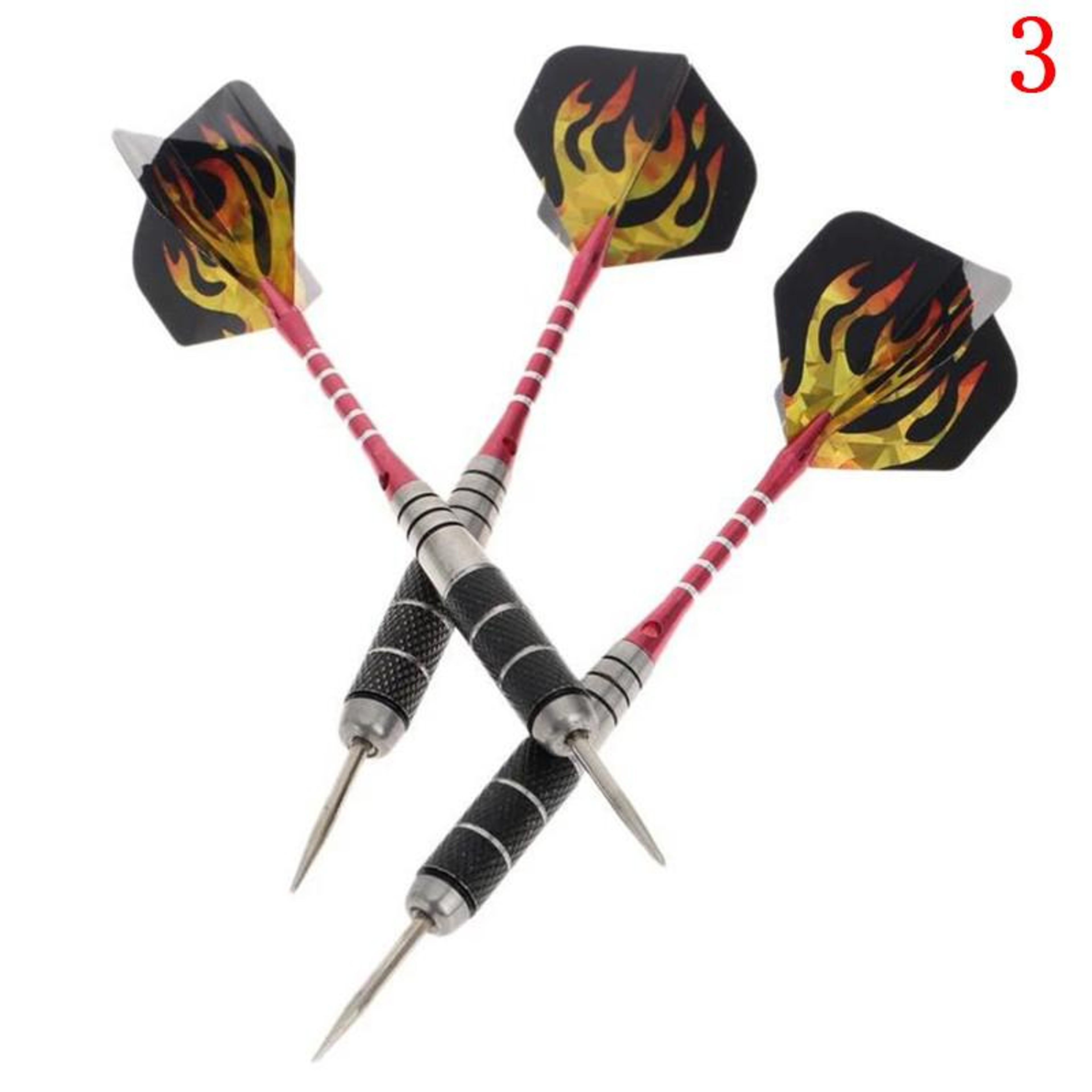 Professional Tungsten Steel Tip Darts Set, 3pcs Steel Shafts and Flights for Sports – view 11
