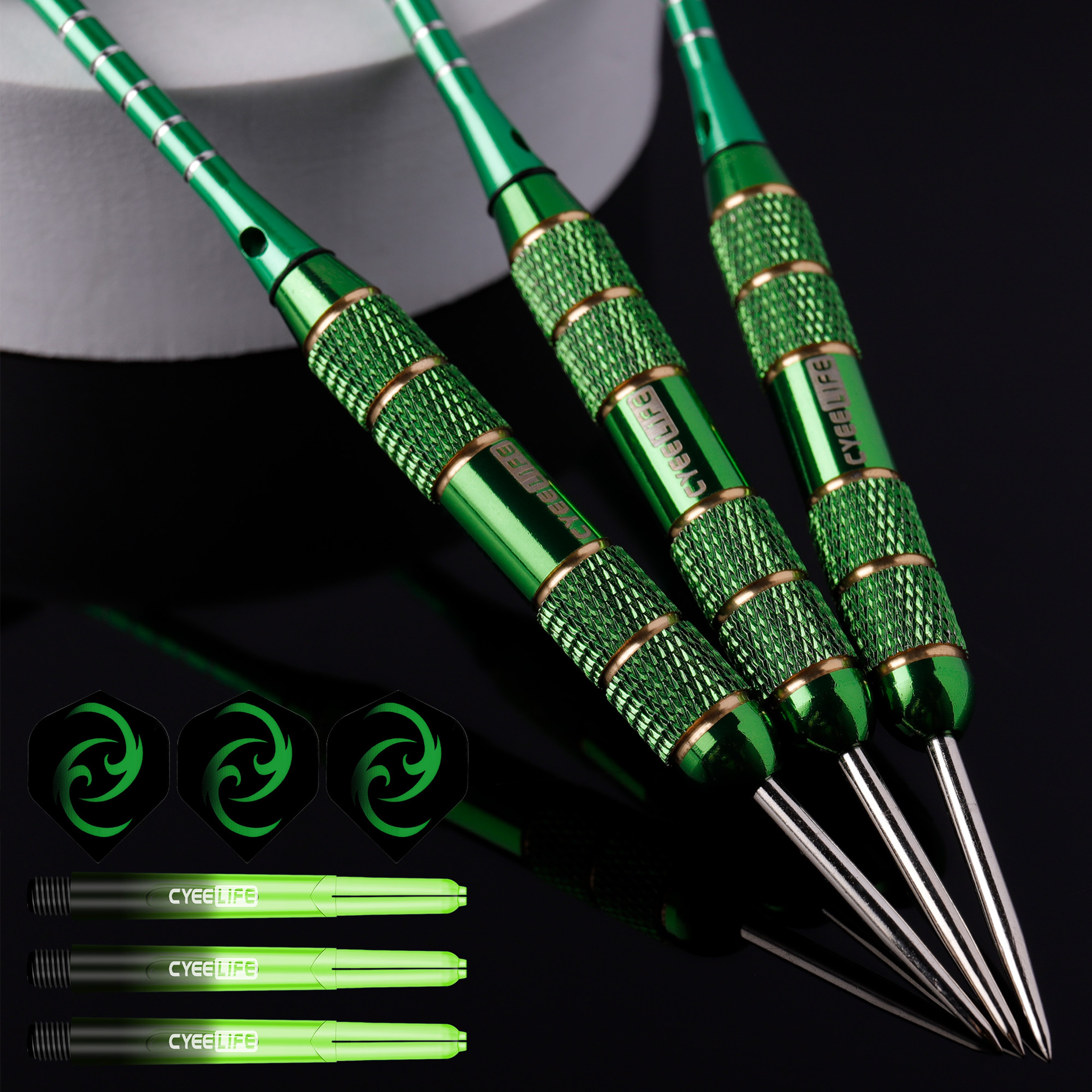 CyeeLife Professional Steel Tip Darts Set, 3PCS with Anti Fall Flights, Pure Copper Barrels, for Dartboard – view 3
