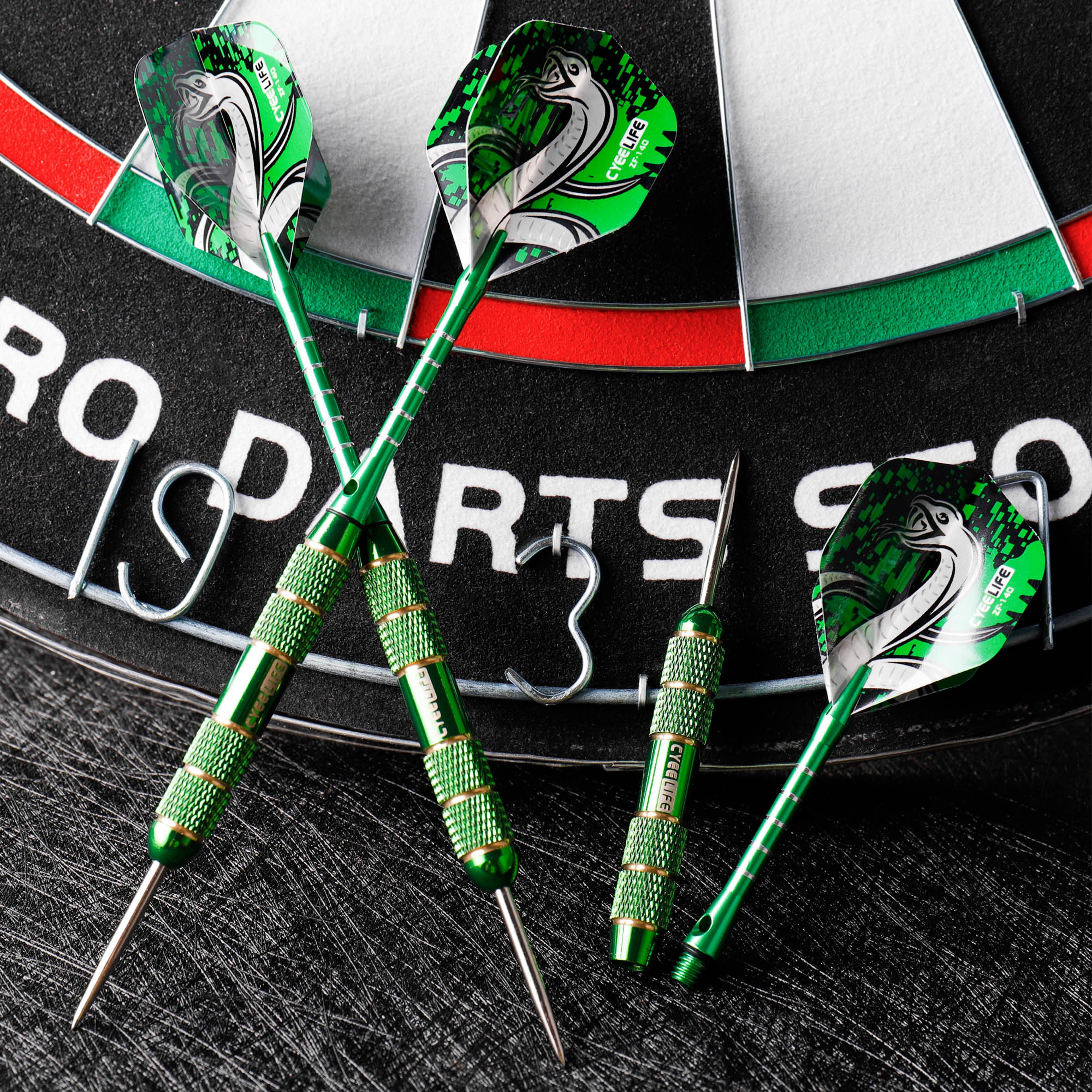 CyeeLife Professional Steel Tip Darts Set, 3PCS with Anti Fall Flights, Pure Copper Barrels, for Dartboard – view 4