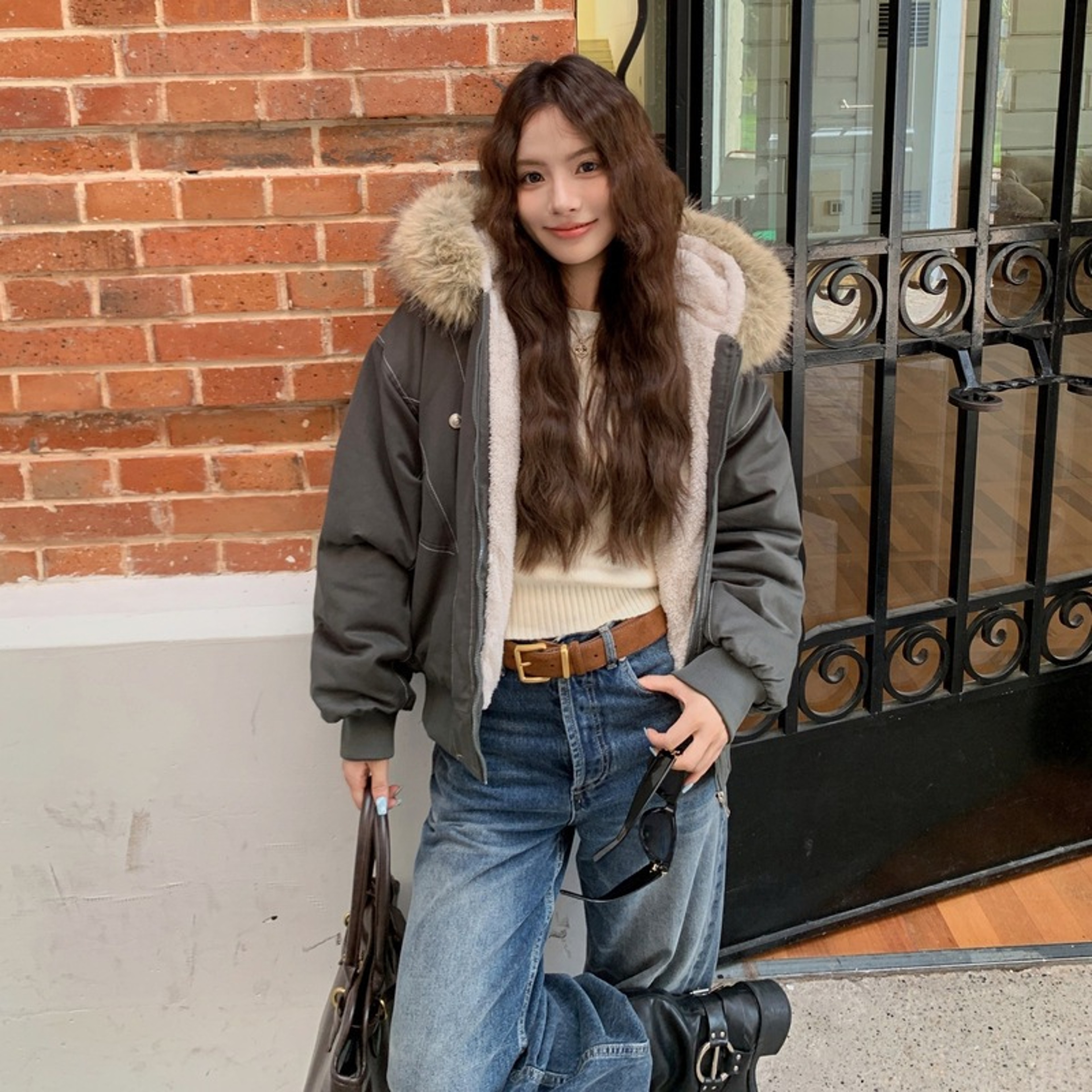 New Winter Puffer Jacket for Women, Warm Parka with Removable Fur Hood, Long Cotton Padded Coat, Insulated Outwear – view 3