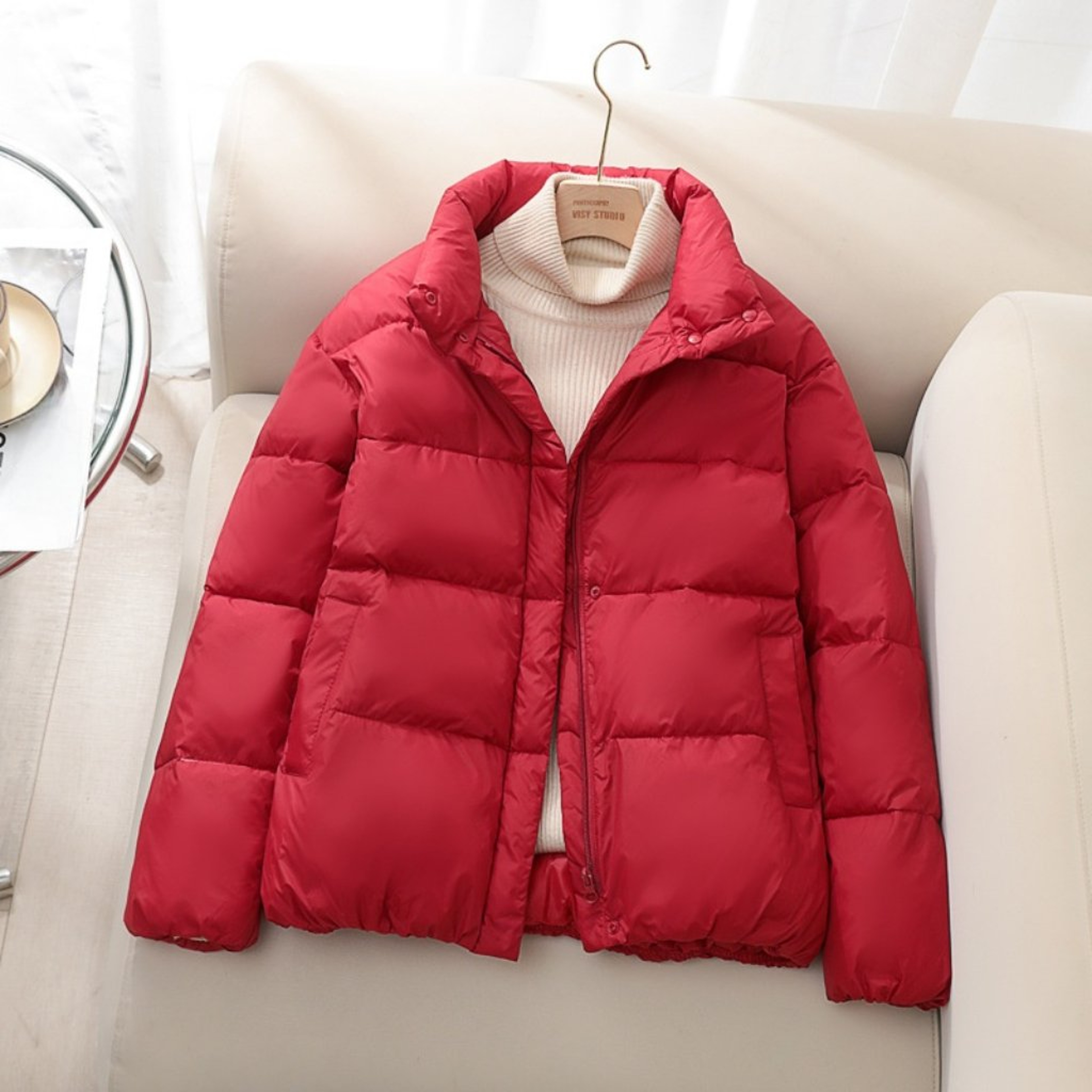 Winter Coat Womens Loose Fit Short Puffer Jacket Thickened Cotton Padding For Cold Weather 9