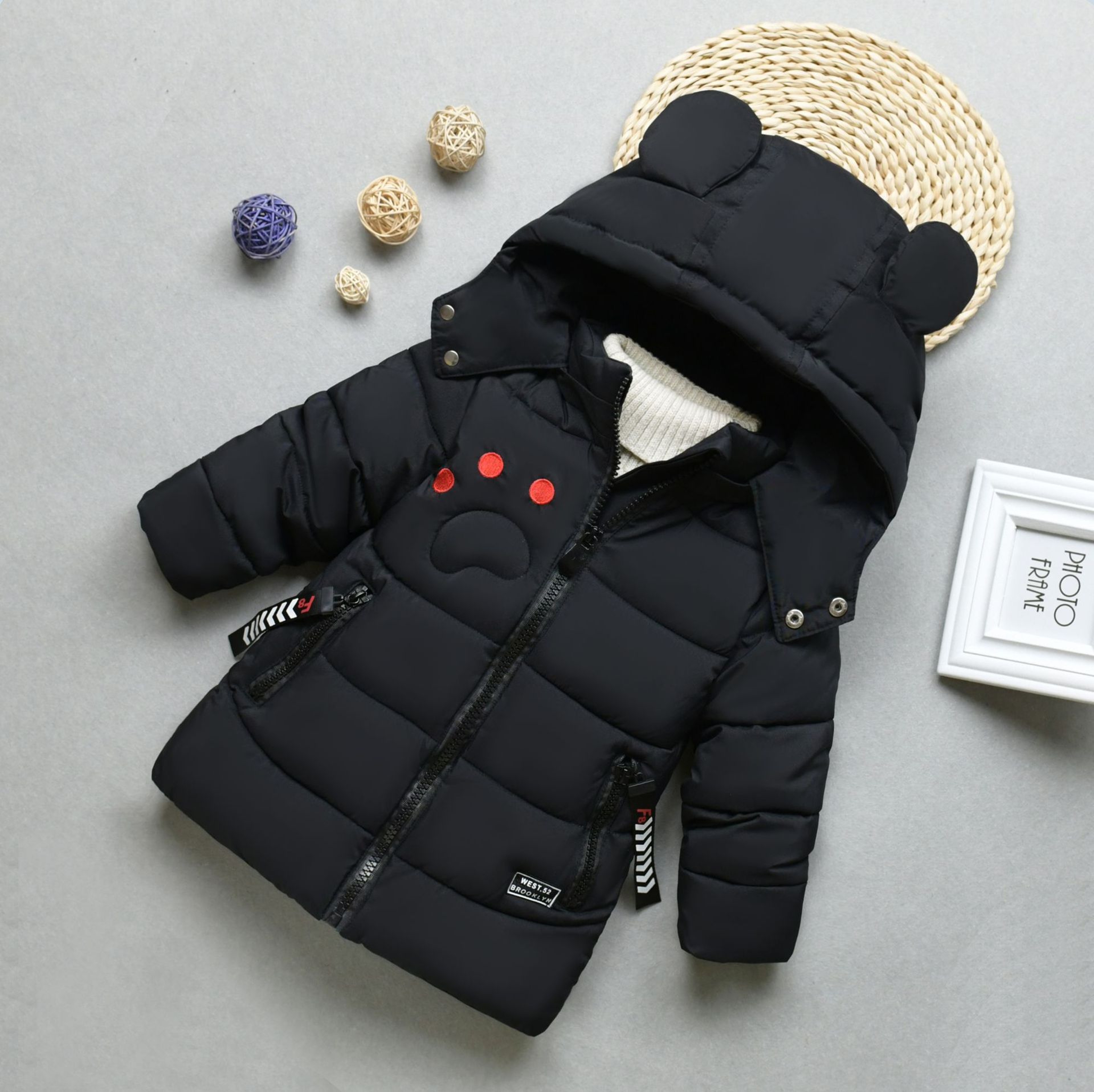 Long Version Winter Parkas for Kids, Warm, Thicken Windbreaker Jackets, Boys and Girls Toddler Outerwear Coats, Baby – view 3
