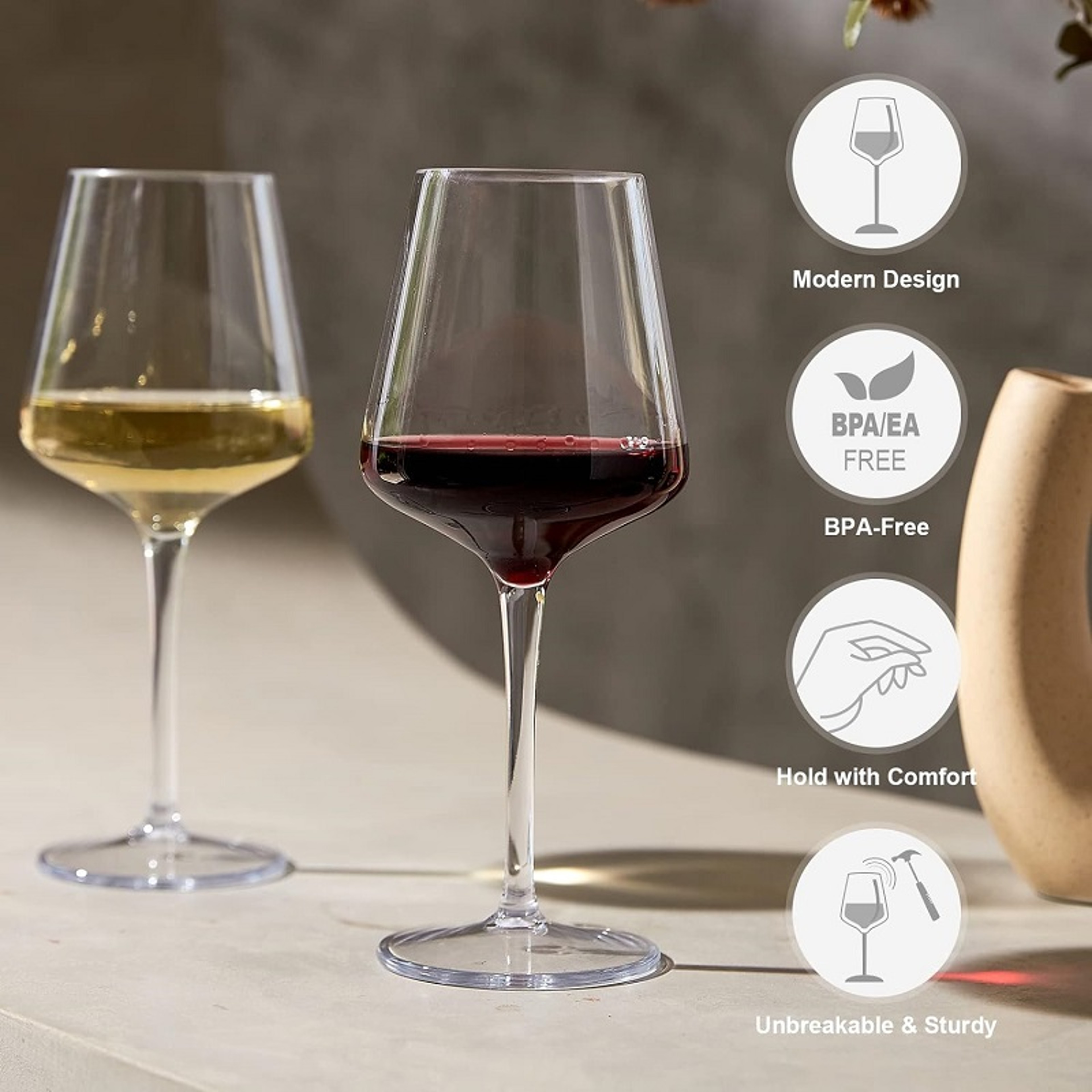 Unbreakable Tritan Plastic Wine Glasses, 2/4/6PCS Set, Floating Pool Goblets for Party, Transparent – view 3
