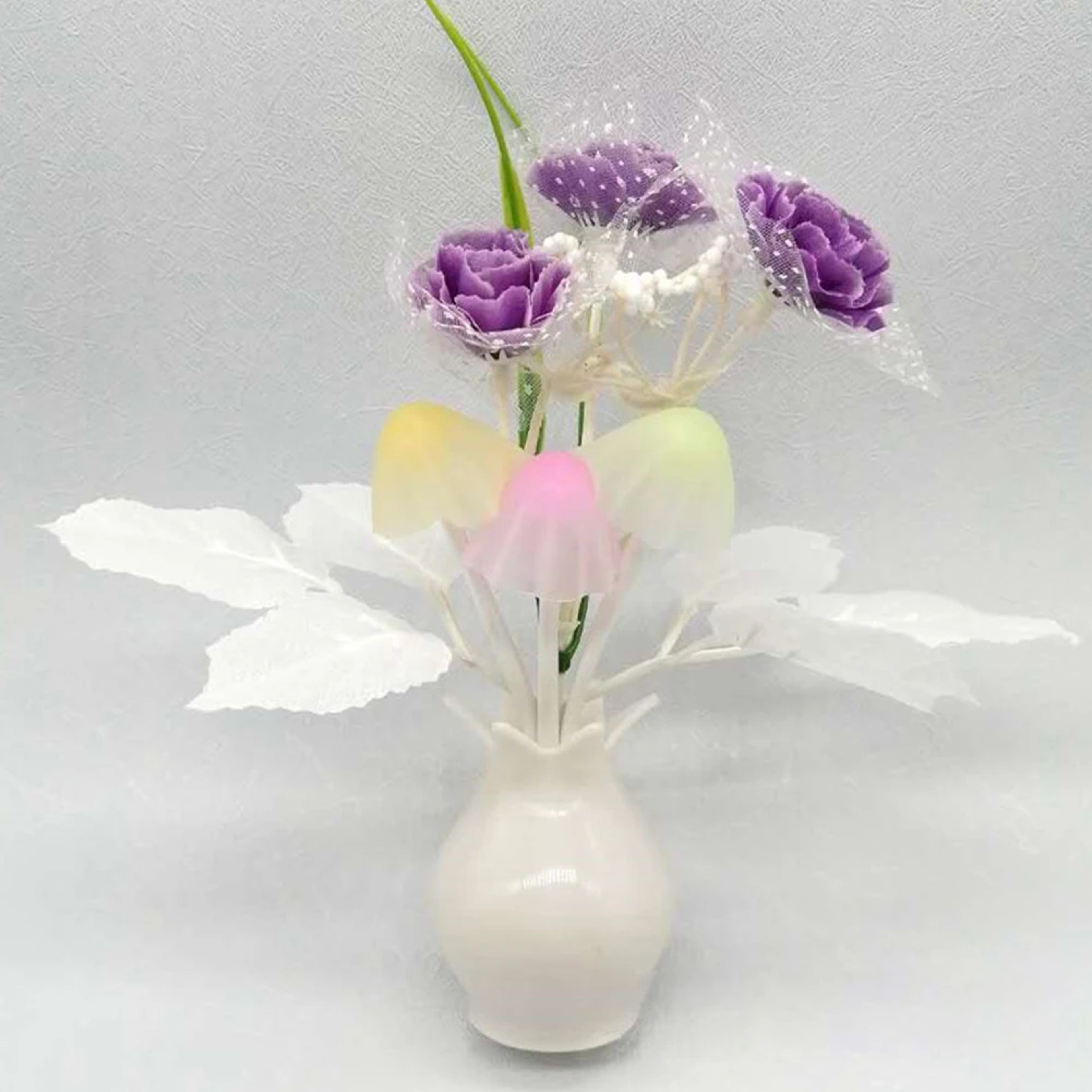 Energy Saving LED Night Light With Auto Sensor Rose Flower Mushroom Plug In Lamp For Bedroom Bathro 10