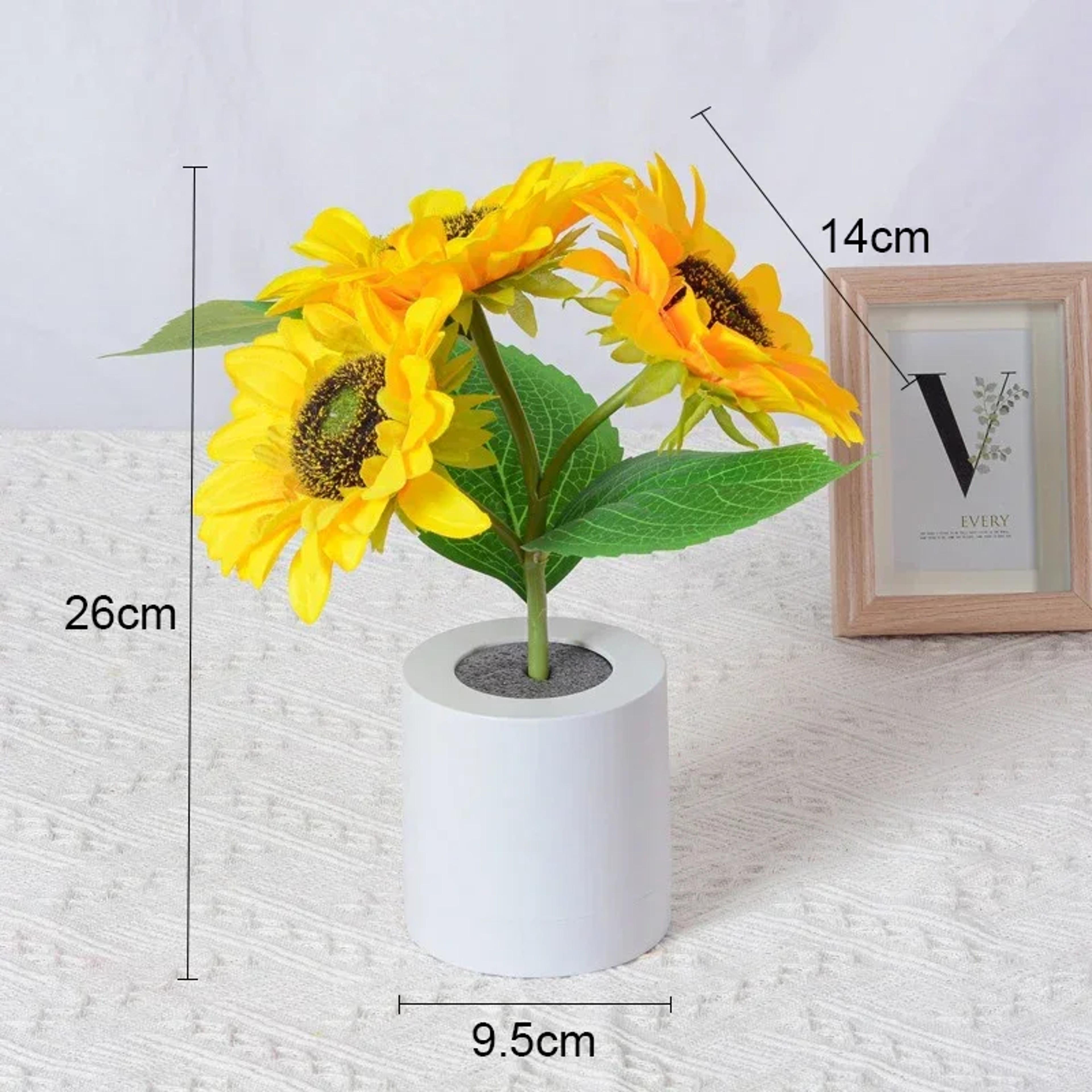 Sunflower LED Night Light Rechargeable Table Lamp For Bedroom Interior Lighting Bedside Decoration  6